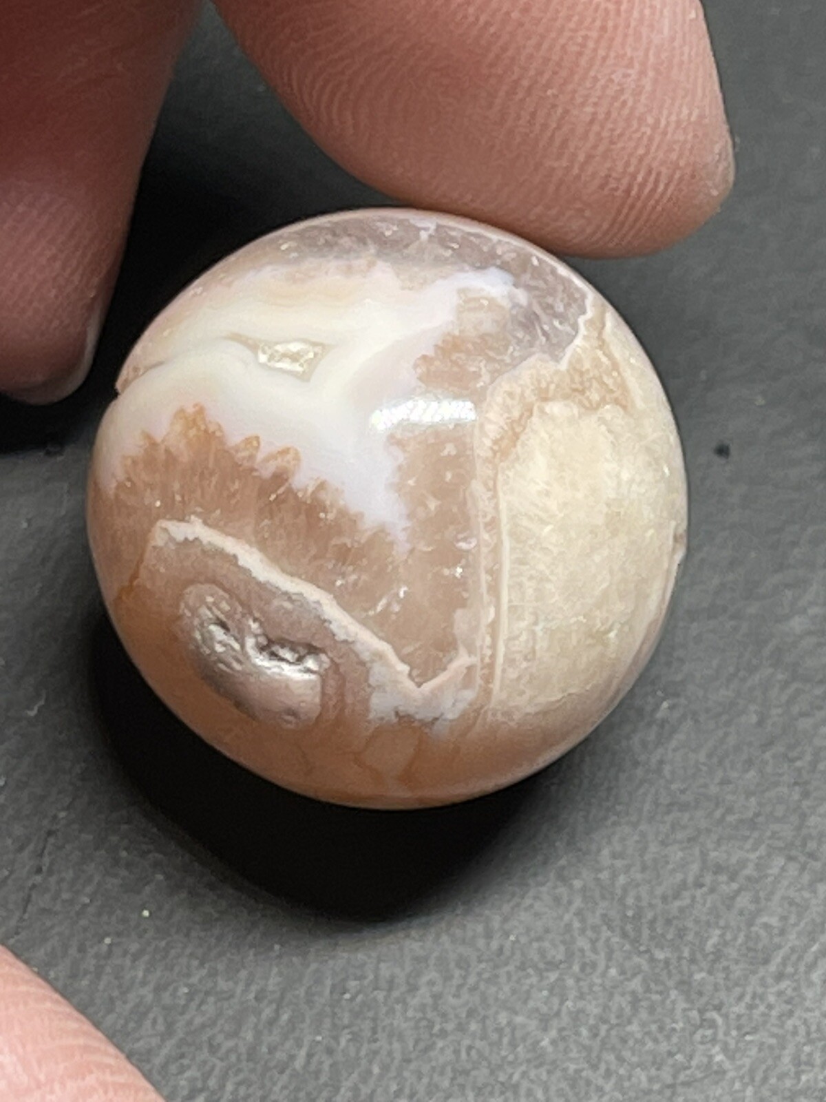 Pink Flower Agate Sphere Ball Orb Marble 19.7mm