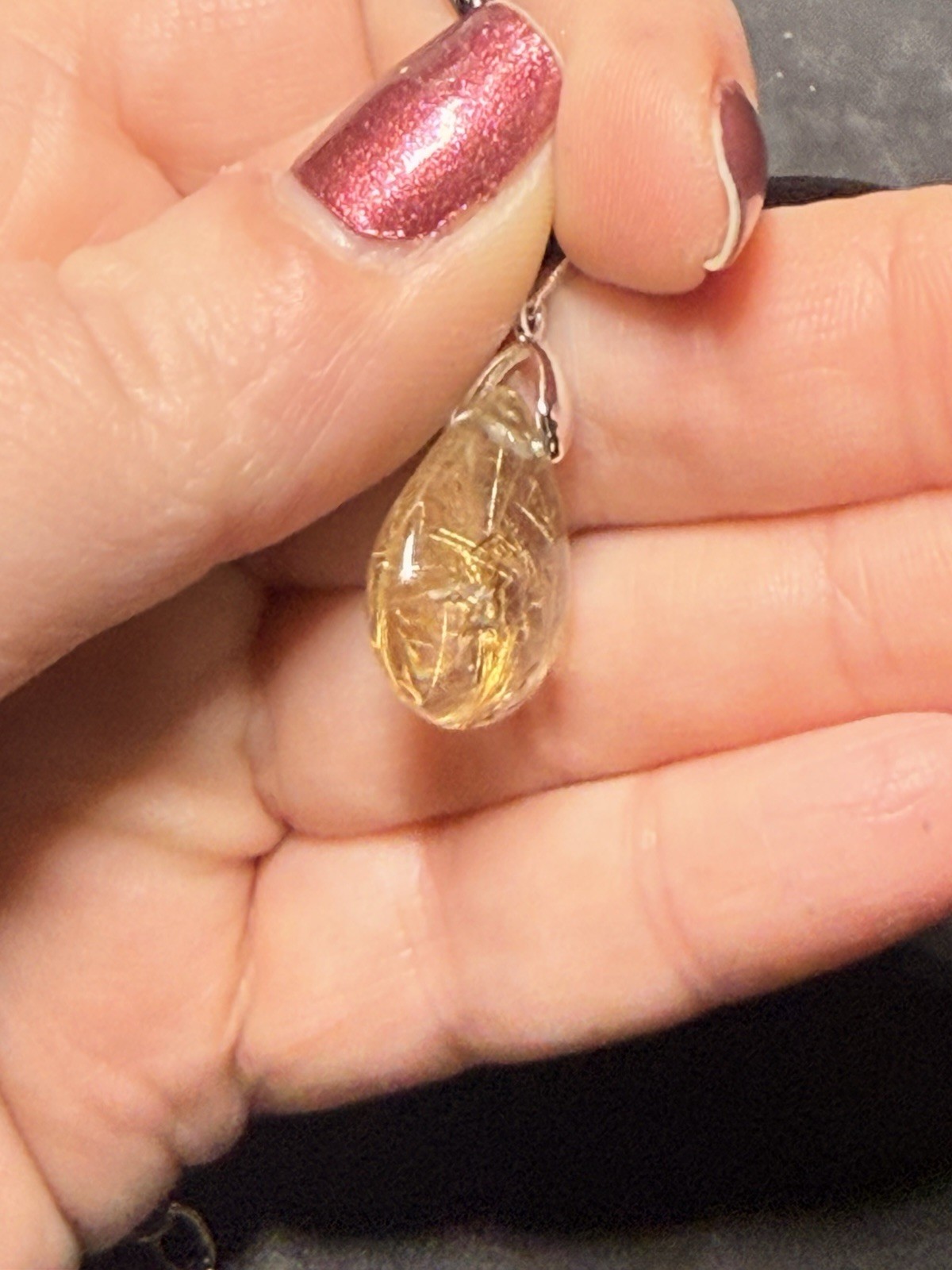 Golden Rutile Pendant Necklace