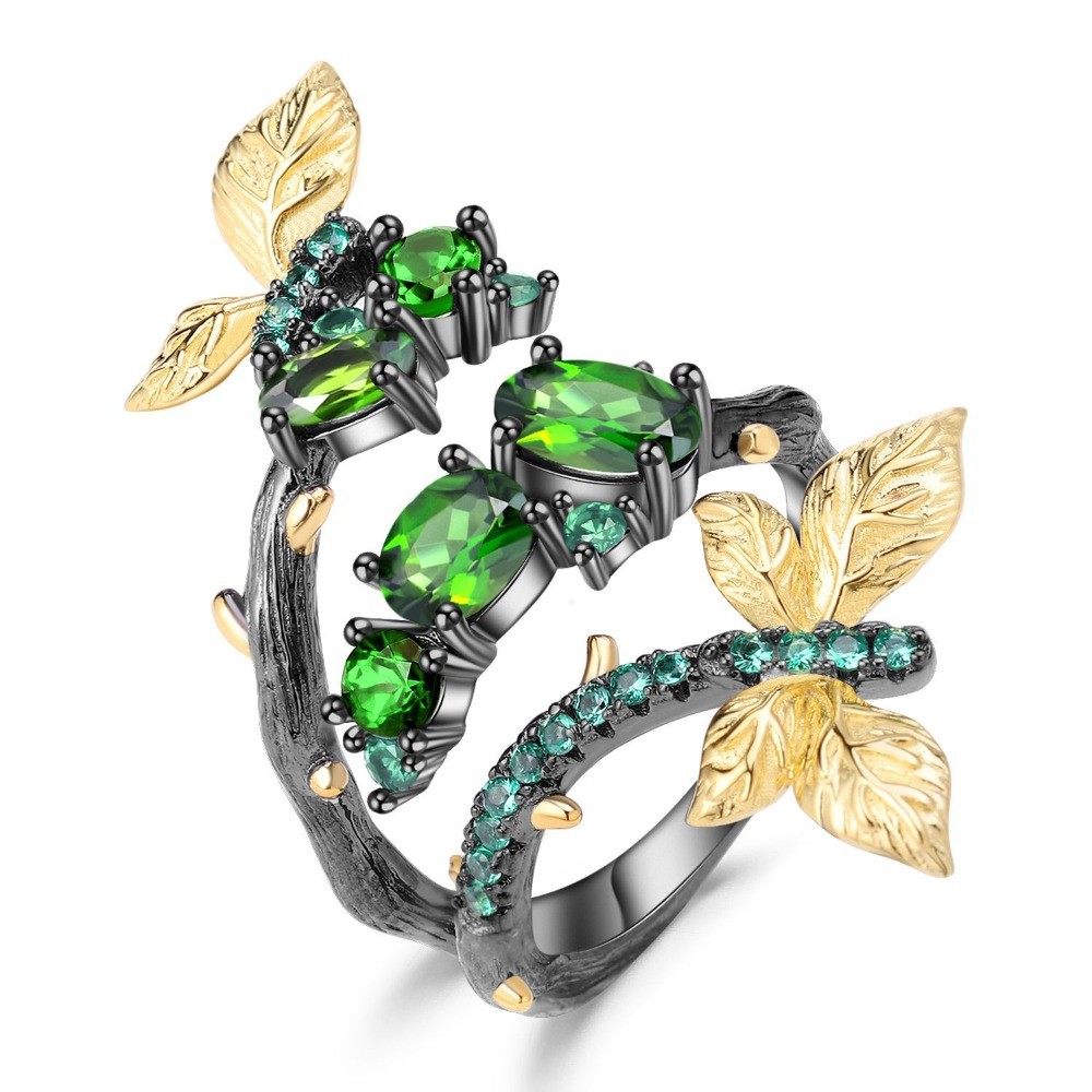 Natural Crystal Butterfly Ring adjustable DLY Jewelry Healing stone Reiki Women