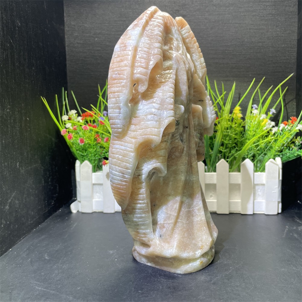3.7LB 9.4″ RareA+ Natural Xiuyan Jade Angel Quartz Crystal Healing Decor Gift