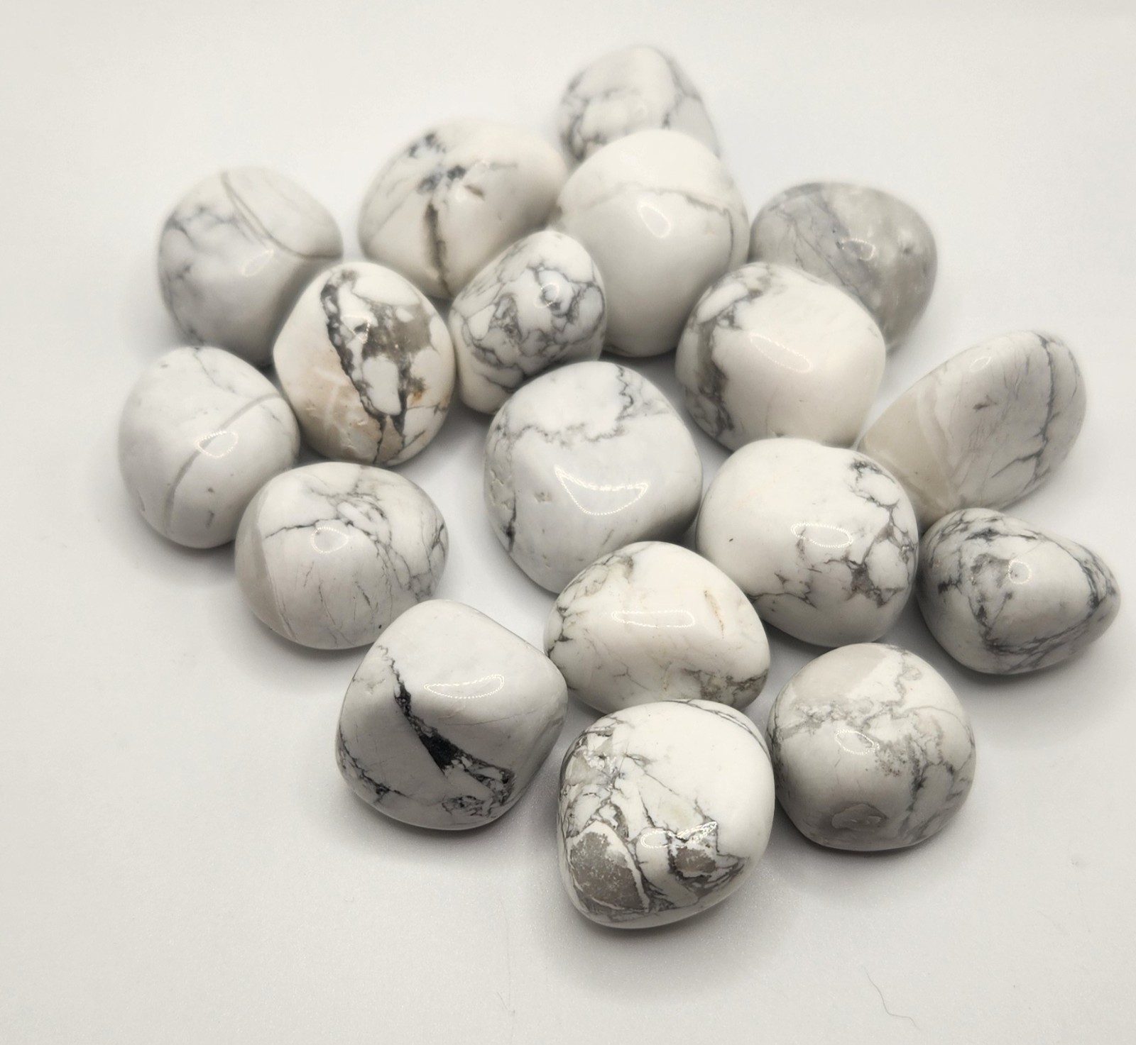 18pc. Tumbled And Polished Howlite Lot, Wholesale, Bulk, Resale, Crystals
