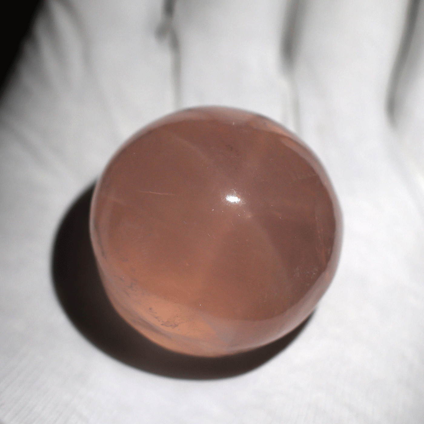 57g Gemmy Star Rose Quartz Palmstone—Celestial Love Stone— Six-Ray Star Asterism