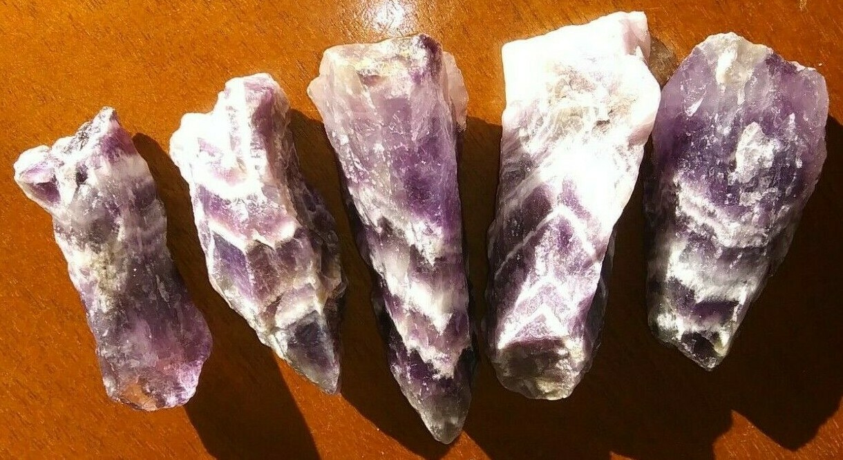 1 Chevron Amethyst Dog Tooth Very Good Grade 1-11/16″ – 3-7/16″ Zambia
