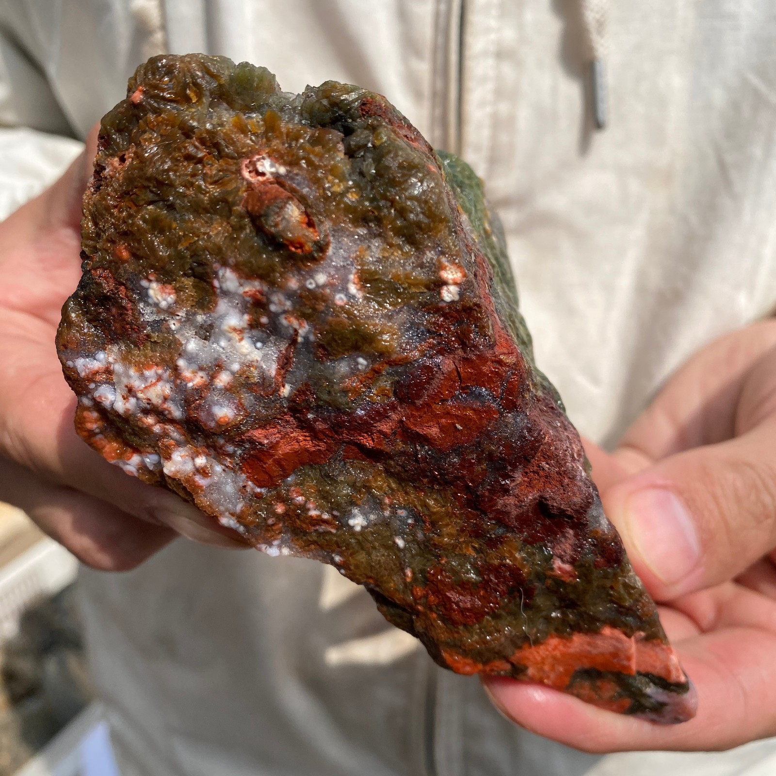 0.8lb Raw Natural colourful ocean jasper quartz crystal rough mineral specimen