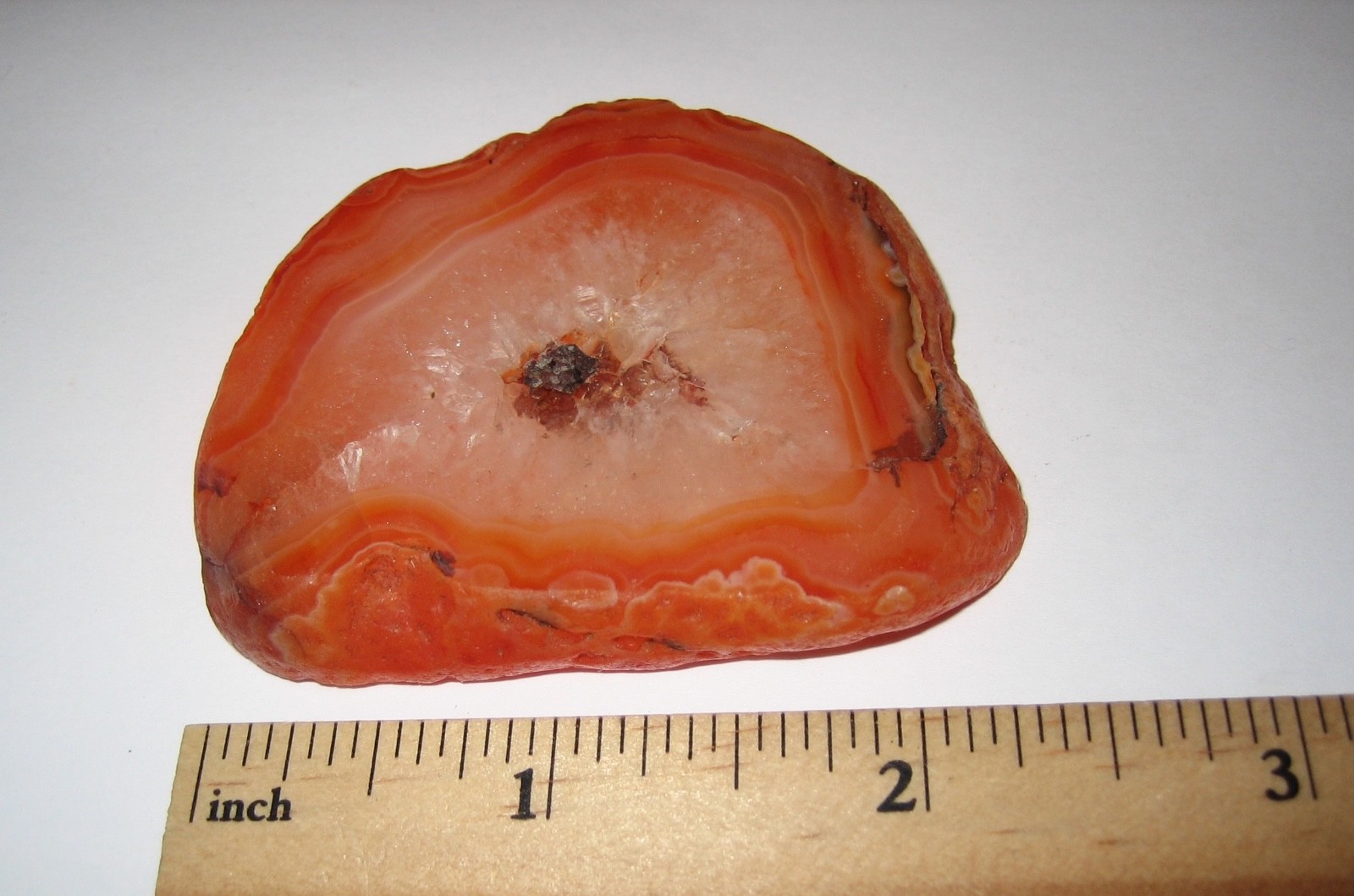 2.4″ x 1.8″ POLISHED (TOP/BOTTOM) ROUGH (SIDES) CARNELIAN AGATE STONE 58grams *5
