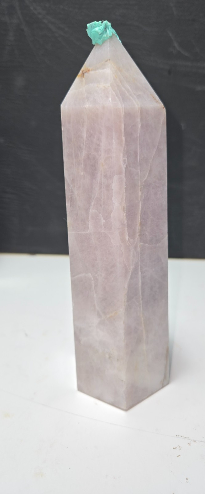 STUNNING RARE BLUE VIOLET colored Rose quartz Crystal Tower 6.75x2x2in P31