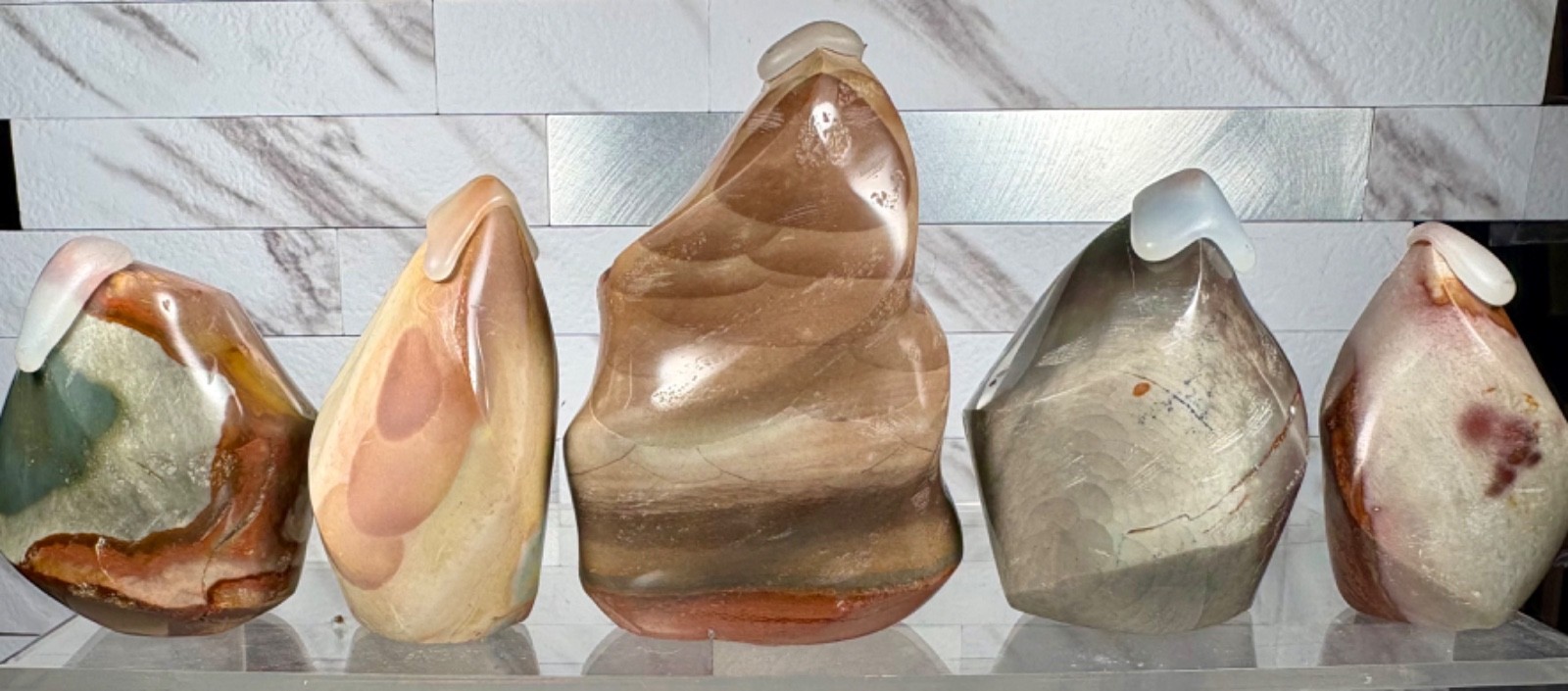 Lot of Polychrome Jasper Crystal Flames *FREE SHIPPING*
