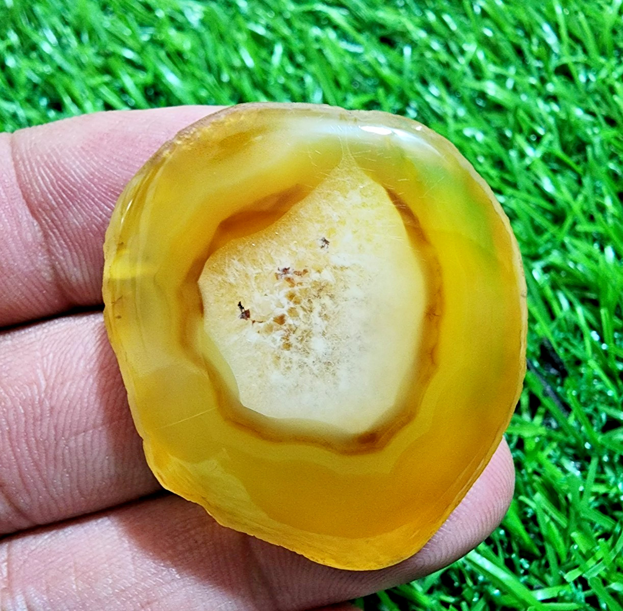Beautiful Slice Agate Druzy, 90ct Polished Geode Slab Crystal Loose Gemstone