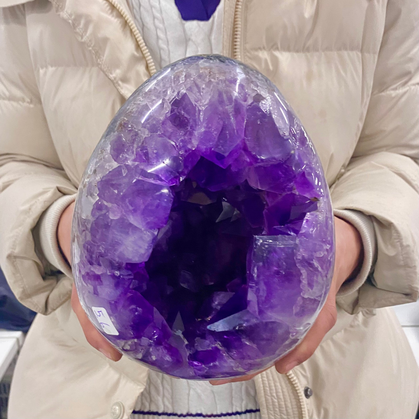 12.34LB Natural Amethyst geode quartz cluster crystal specimen energy healing