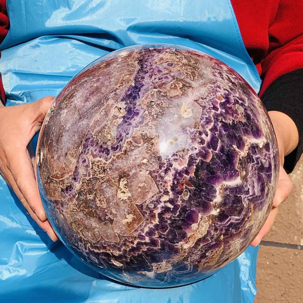 31.02LB Natural Crystal Dreamy Purple Crystal Ball lucky REiki healing