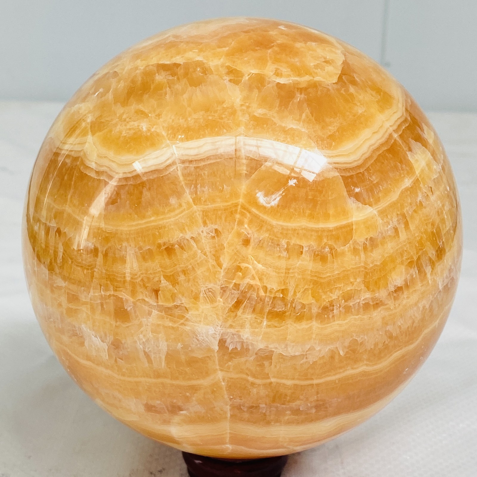 Natural Yellow Calcite Sphere Quartz Crystal Polished Ball Reiki Healing 6.87LB