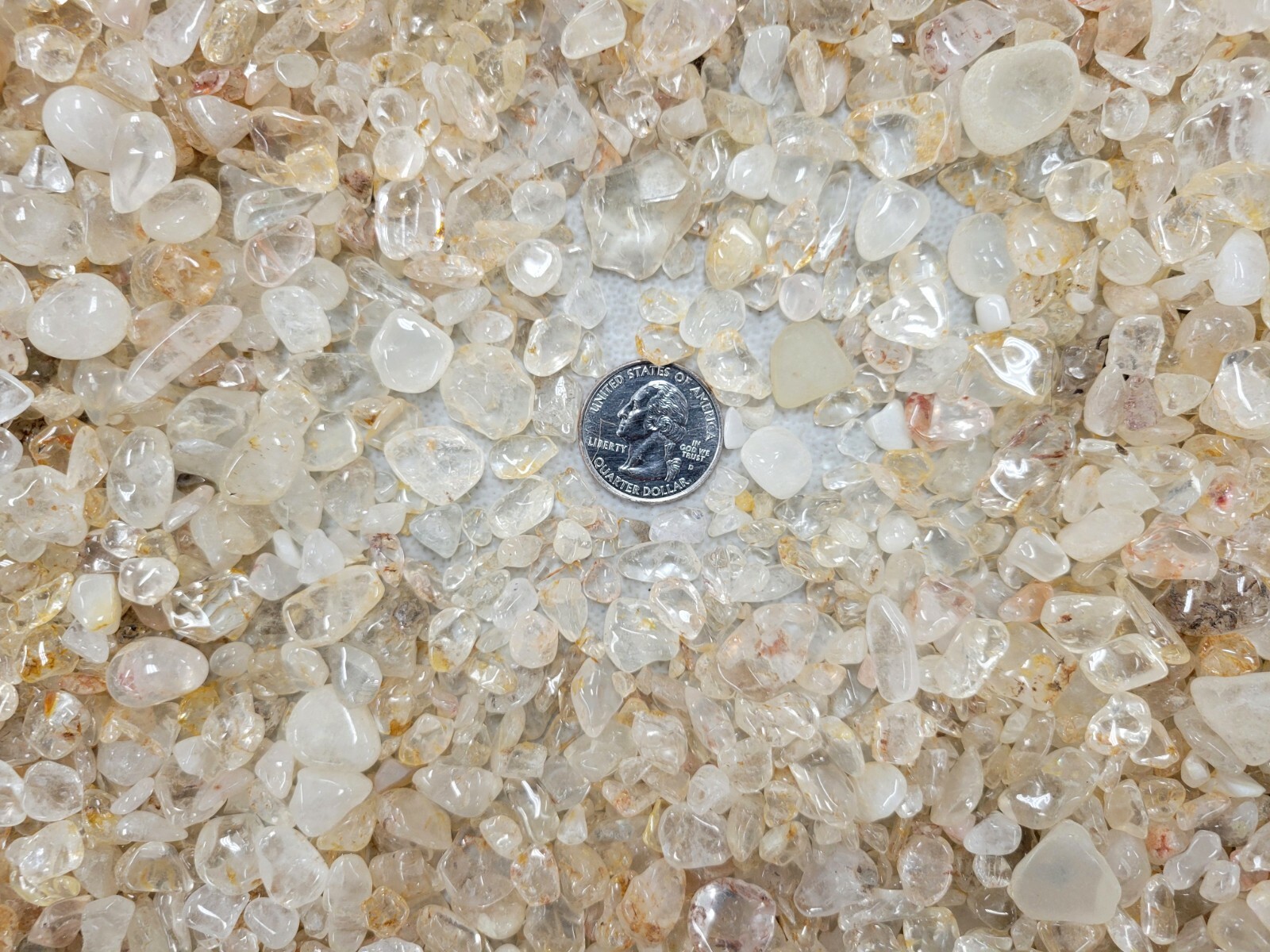 Tumbled Clear Quartz Crystal Chips Bulk, Gemstone Undrilled Crystal Beads