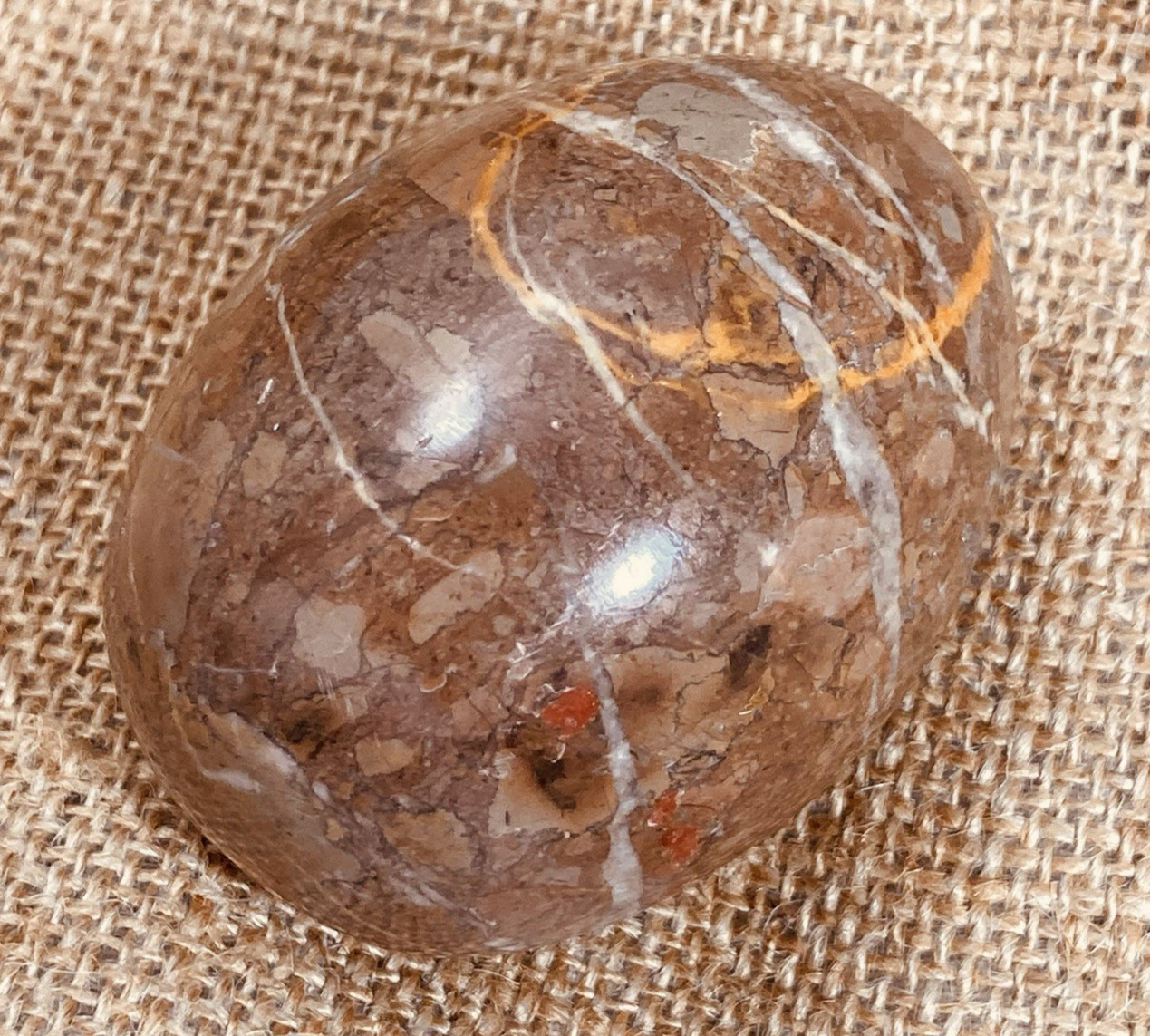 Egg Shaped Polished Aragonite & Agatized Gem-Healing Stones, Set of 4, 2.5 – 3″