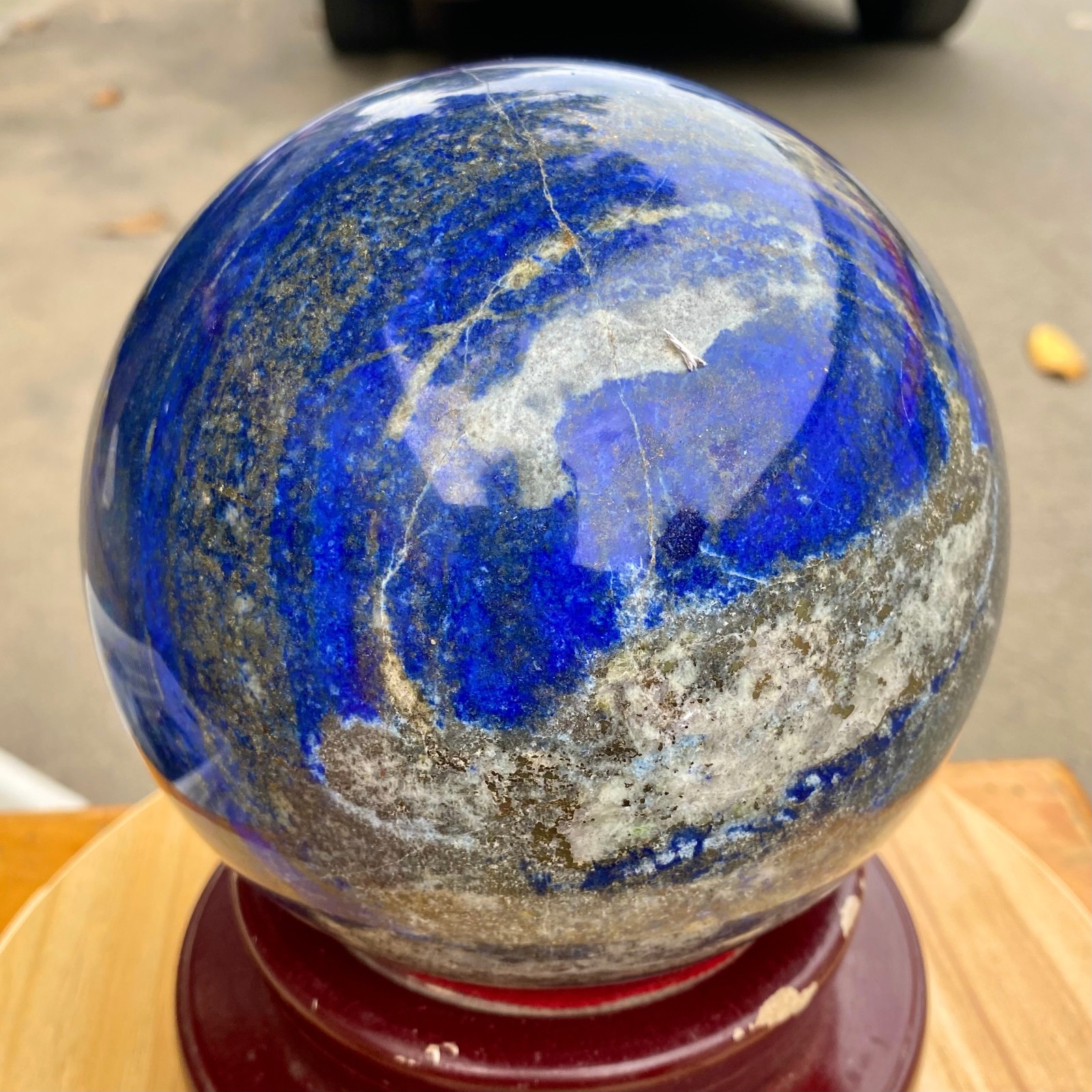 10.14LB Large Natural Lapis lazuli jasper Quartz Sphere Crystal Ball Reiki Heali