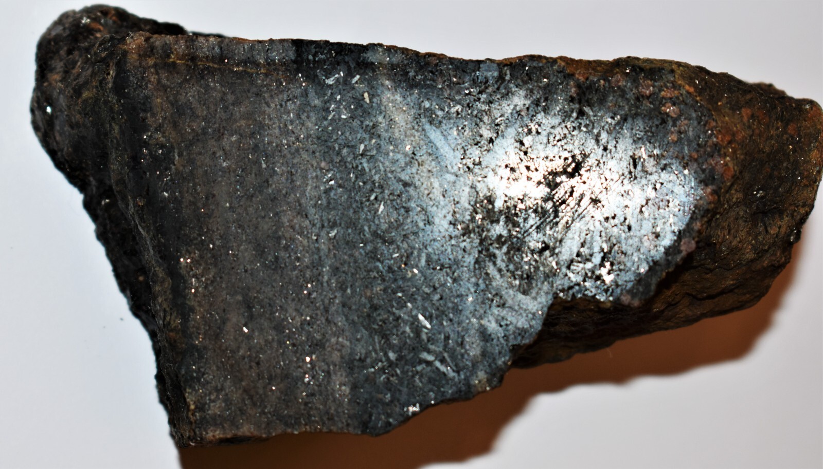 Gold Silver Ore in Black Spinel Crystal 1800’s Ore Knob Copper Mine N.C. 4.5″ !