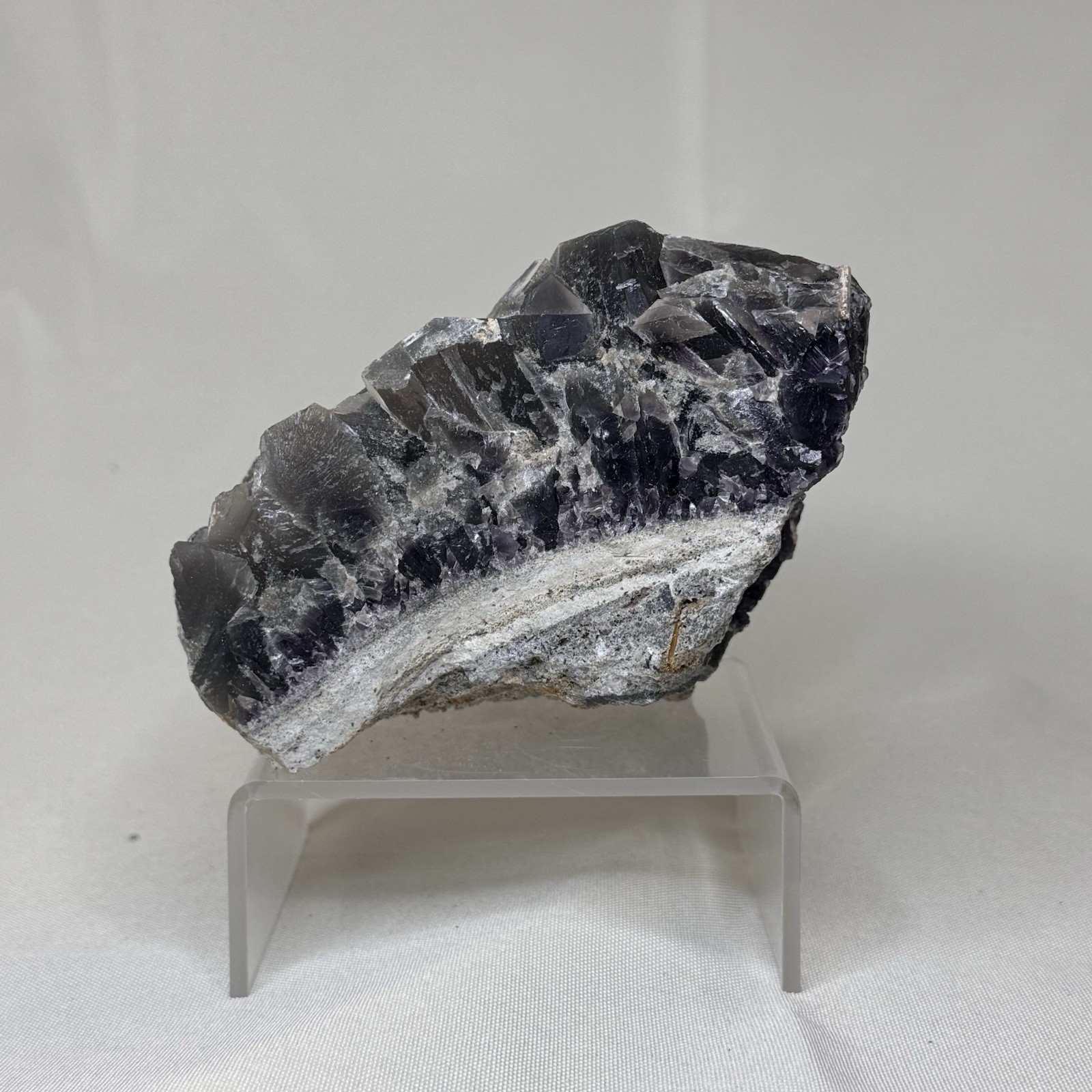Dark Purple Cubic Fluorite Cluster 2.37 lb 4.5×5” Zoned Display