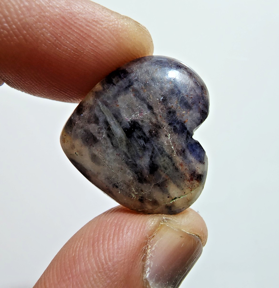 46 Crt Unique A+ Lapidolite Crystal Heart Shape Gemstone Cabochon Jewelry Making