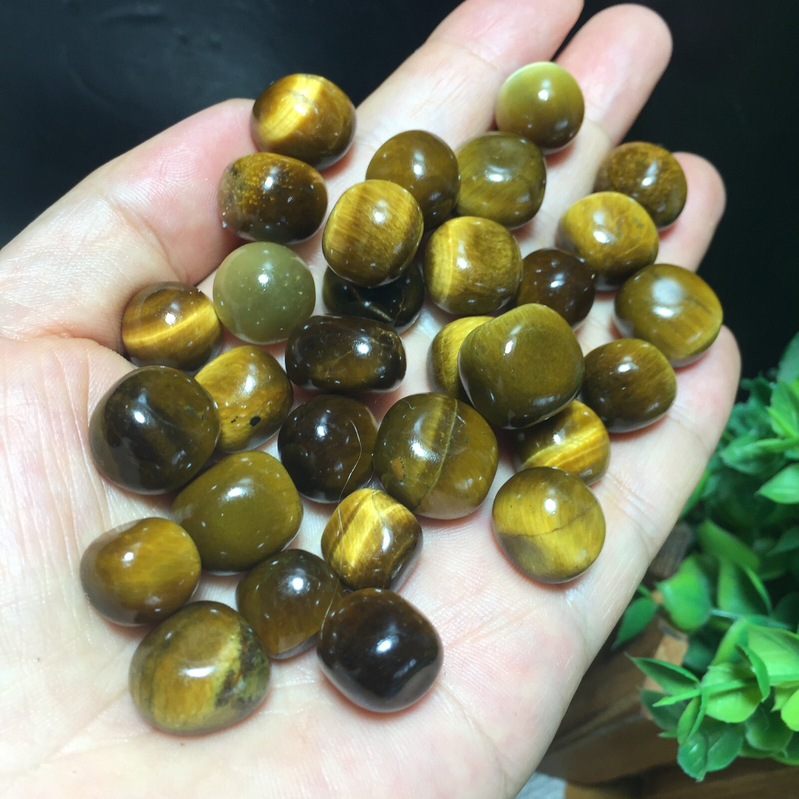100g 30pcs Natural Yellow tiger eye quartz crystal Polish Healing Stone 01
