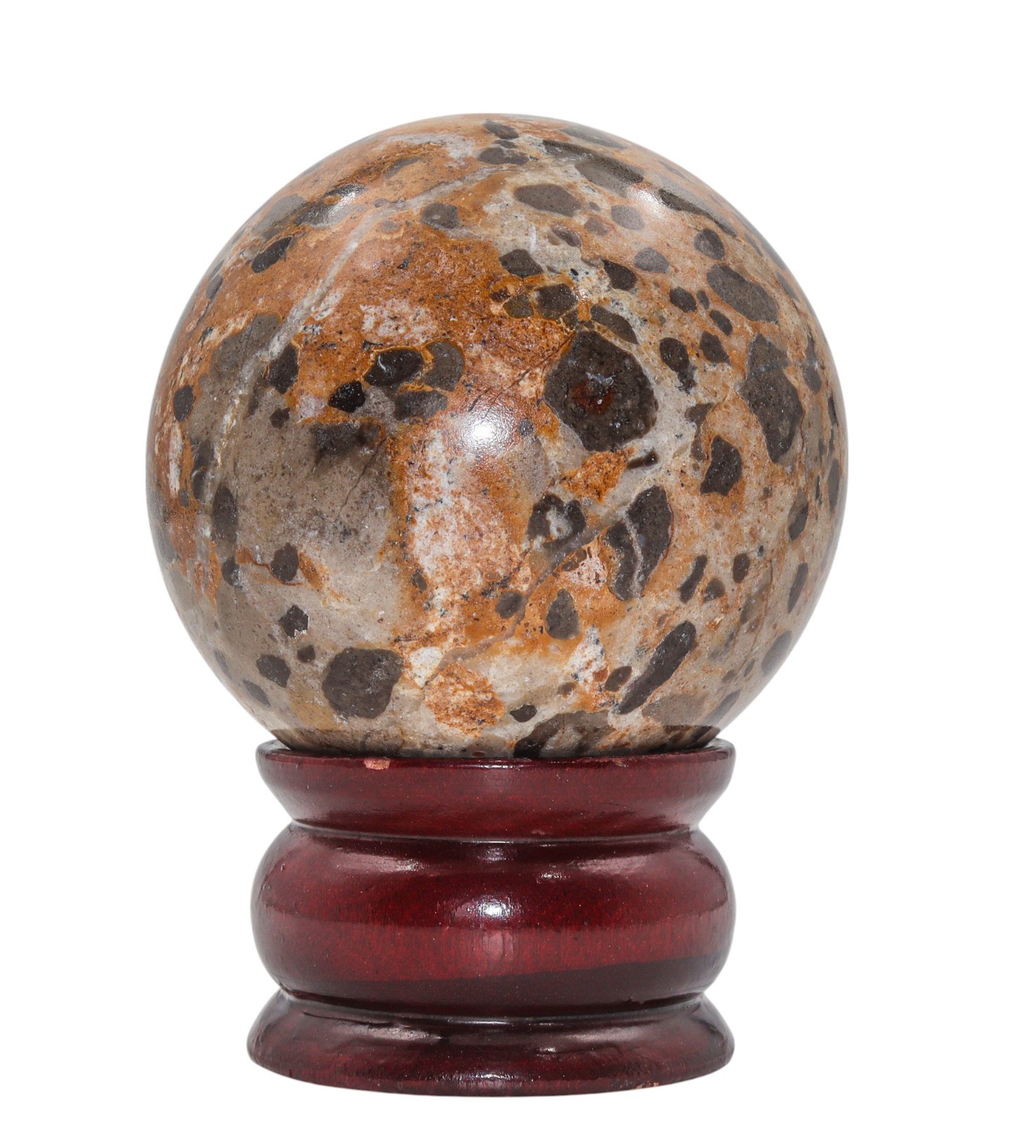 Natural 80MM Yellow Cobra Jasper Stone Crystal Healing Energy Reiki Chakra Ball