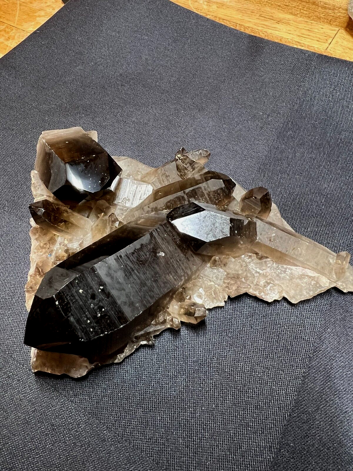 Smoky Quartz Crystal Gemstone Floater Laser Multi Point Cluster Specimen 006