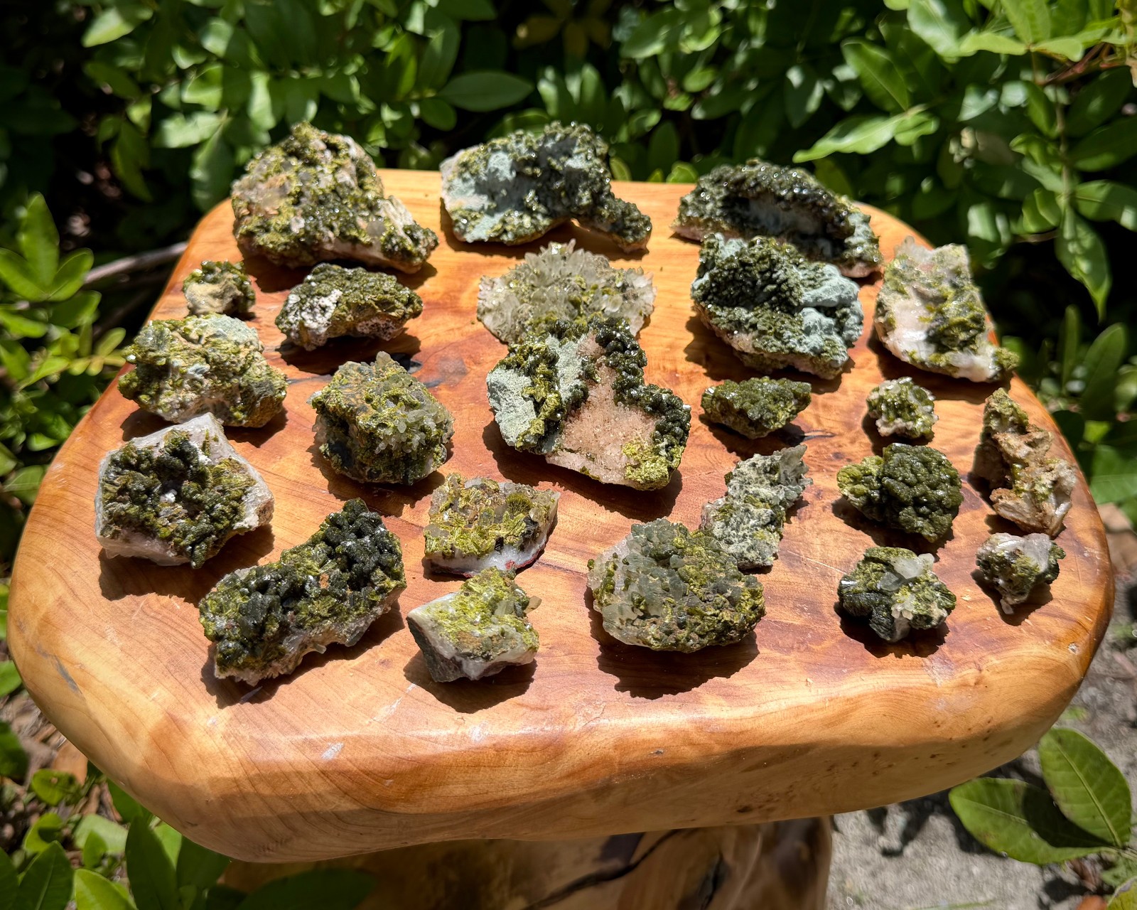Natural Epidote with Quartz Crystal Clusters – Fairy Forest Quartz Minerals