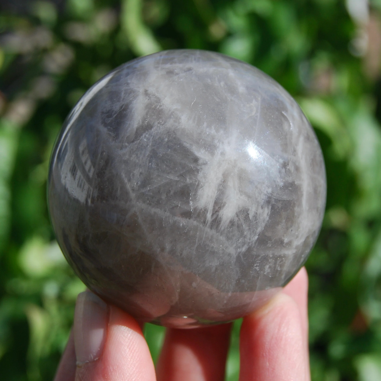 60mm 285g Blue Rose Quartz Crystal Sphere, Universal Love, Brazil