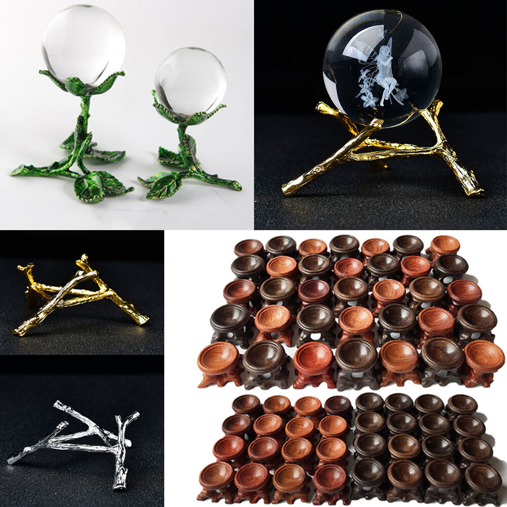 Crystal Base Display Sphere Eggs Gemstone Ball Stand Holder Natural Stone Home