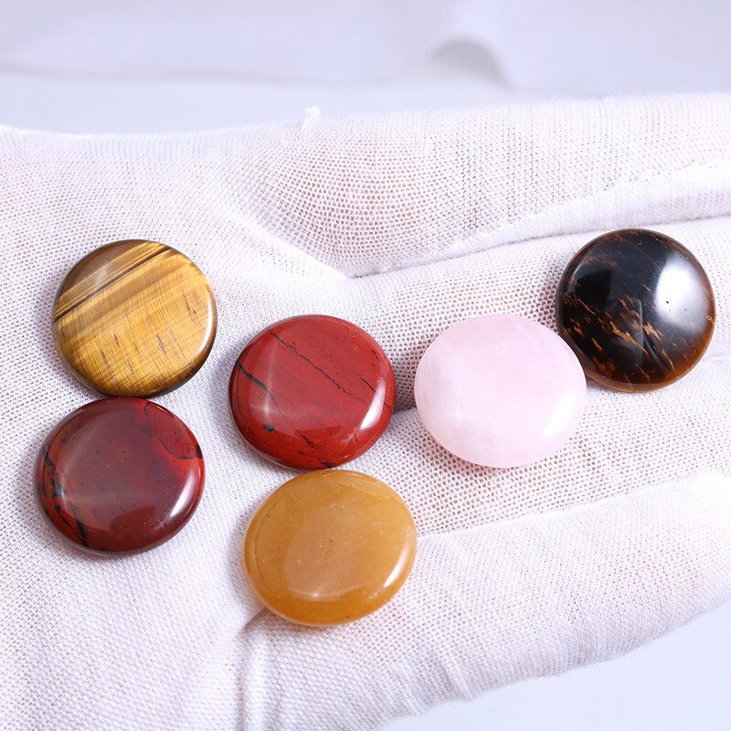 Natural chakra stone round crystal gemstones healing crystals No Hole 25pcs