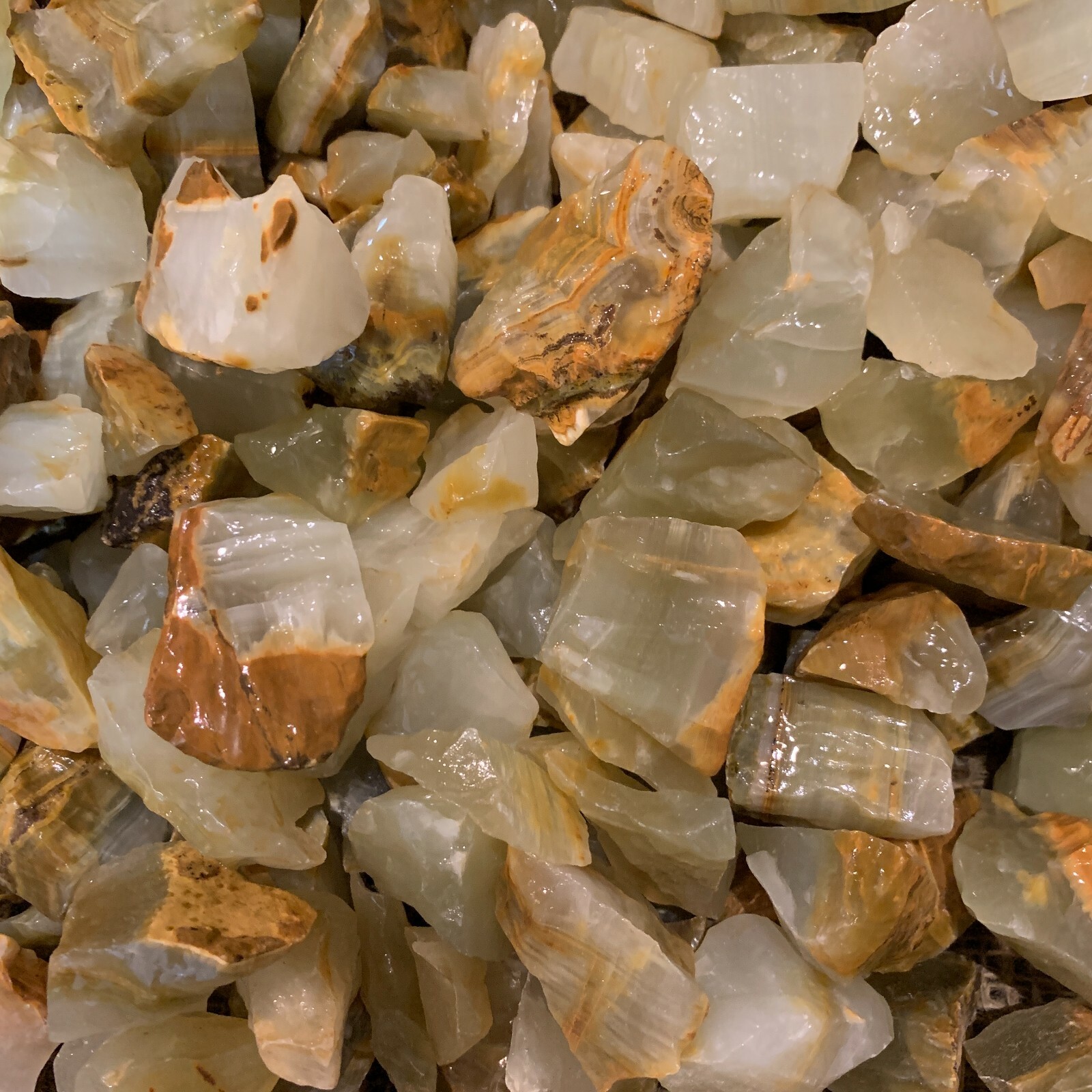 500 Carat Lots of Green Onyx Rough – Plus a Very Nice FREE Faceted Gemstone