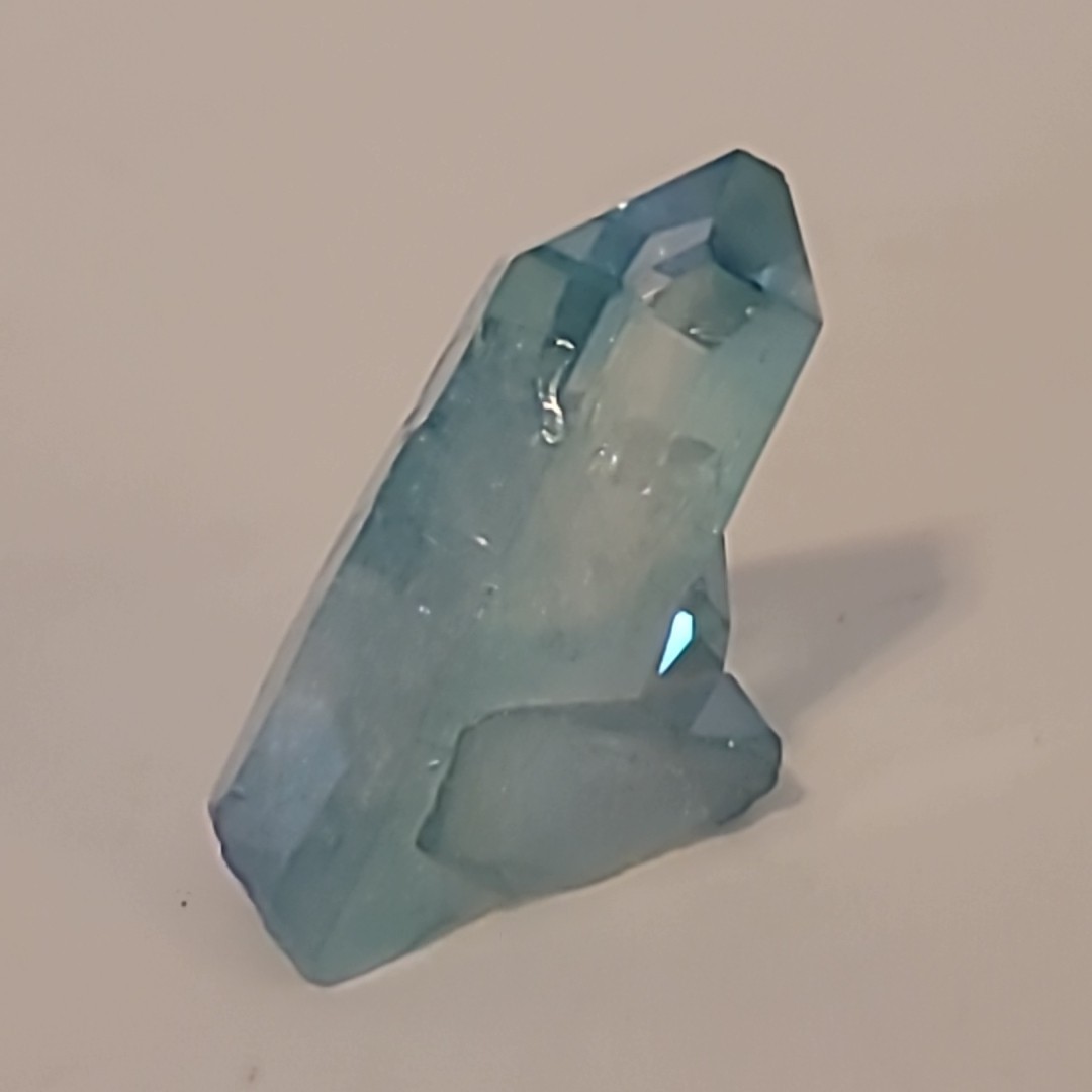 Aqua Blue Aura Quartz Crystal Point Natural Gemstone Rock Stone Freestanding 2″