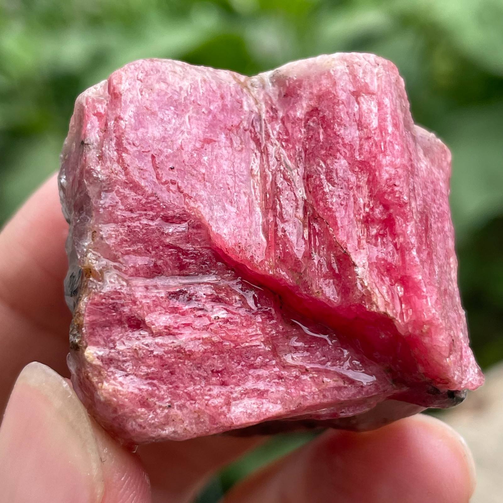 76g Small Raw Ore Red Black Rhodonite Quartz Gemstone Mineral Specimen