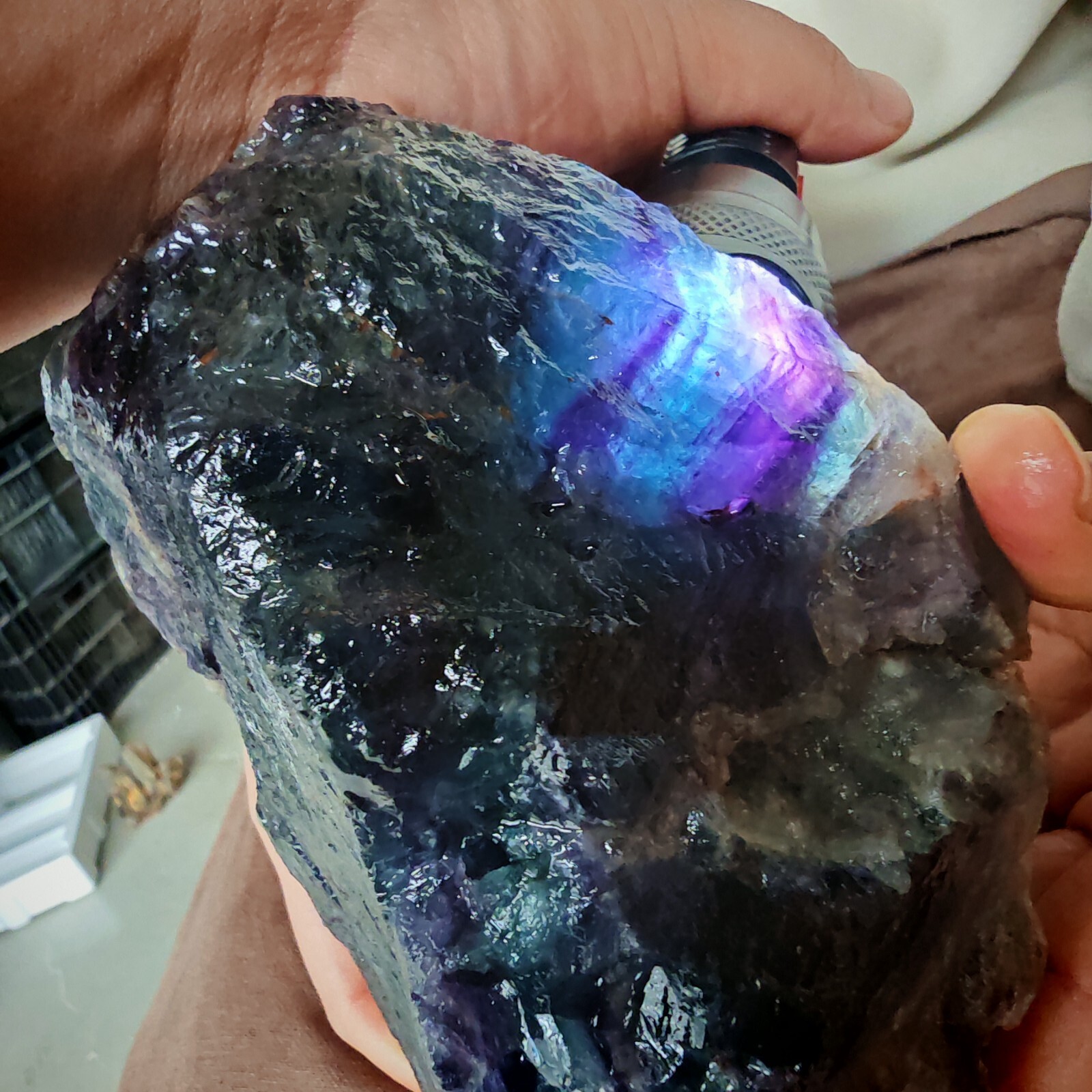 4.356LB Restoration of Natural Colored Fluorite Crystal Specimens 1980g