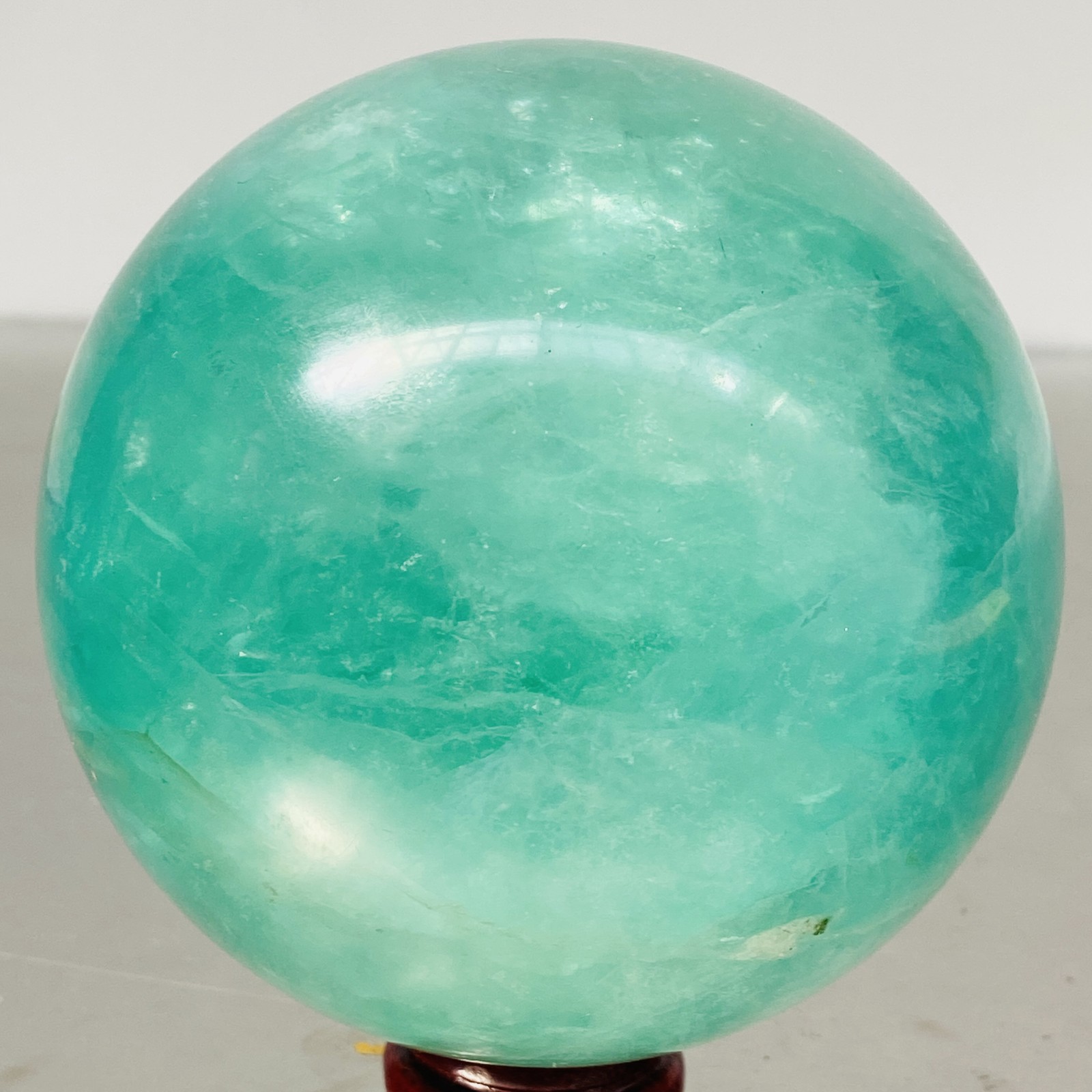 2080G Natural green fluorite Quartz Sphere Crystal Energy Ball Reiki Healing