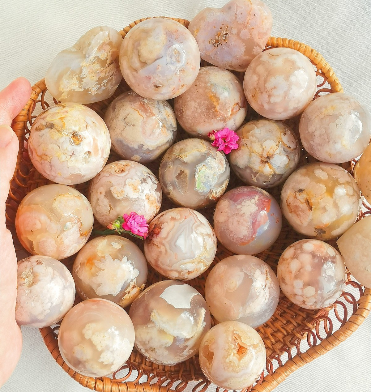 Natural Pink Sakura Agate Sphere