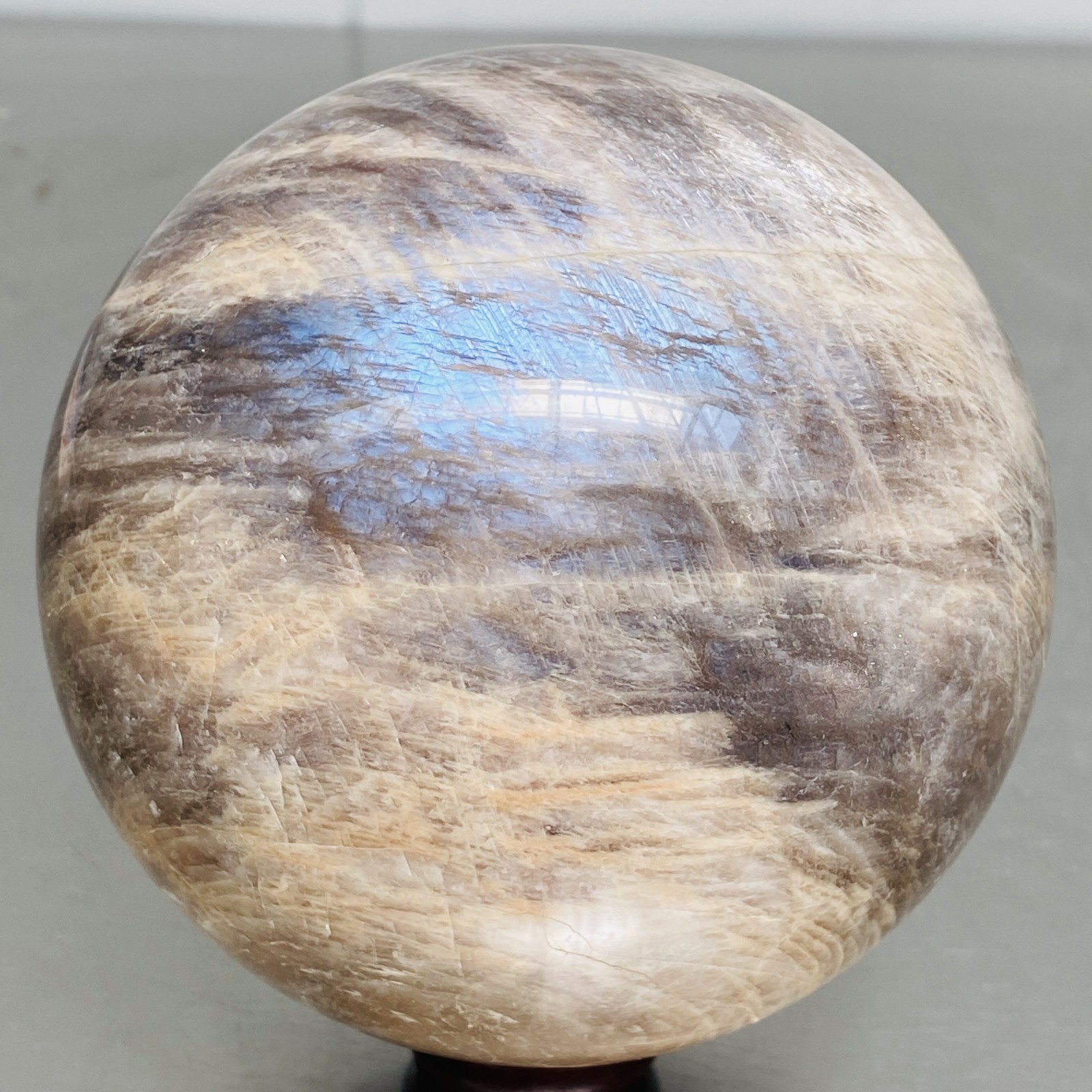 Natural Gray moonstone sphere quartz Crystal ball Healing 2180G (4.8LB)