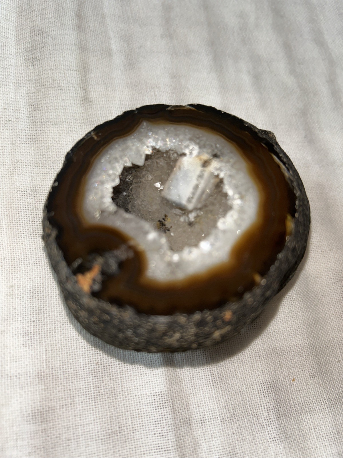 Geode Natural Crystal Brown 3.5”Lx3”Wx1.5”H
