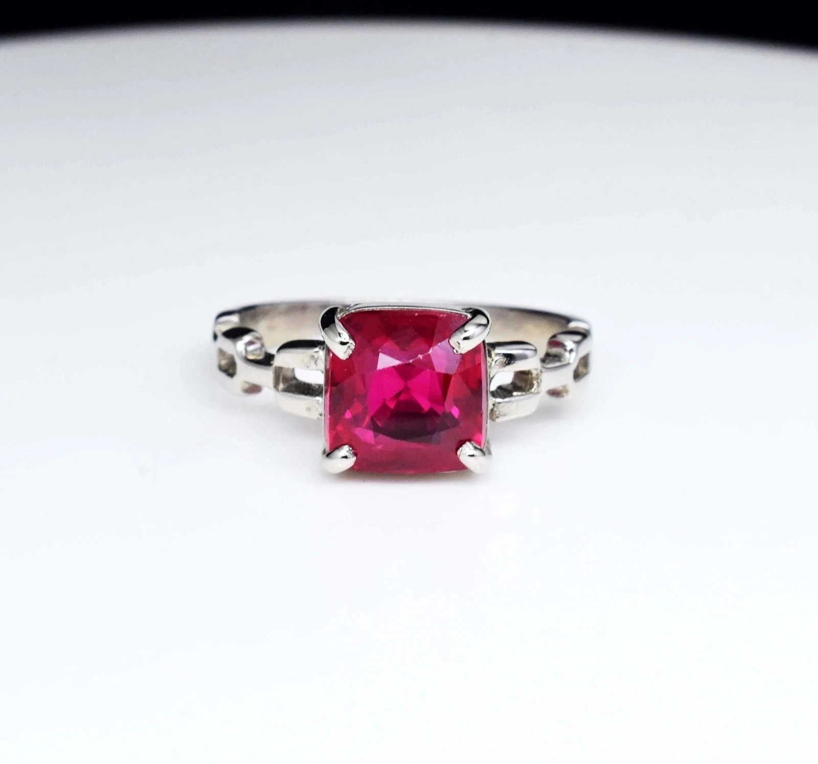 6 Ct Natural Red Ruby Ring in 925 Sterling Certified Silver All Sizes