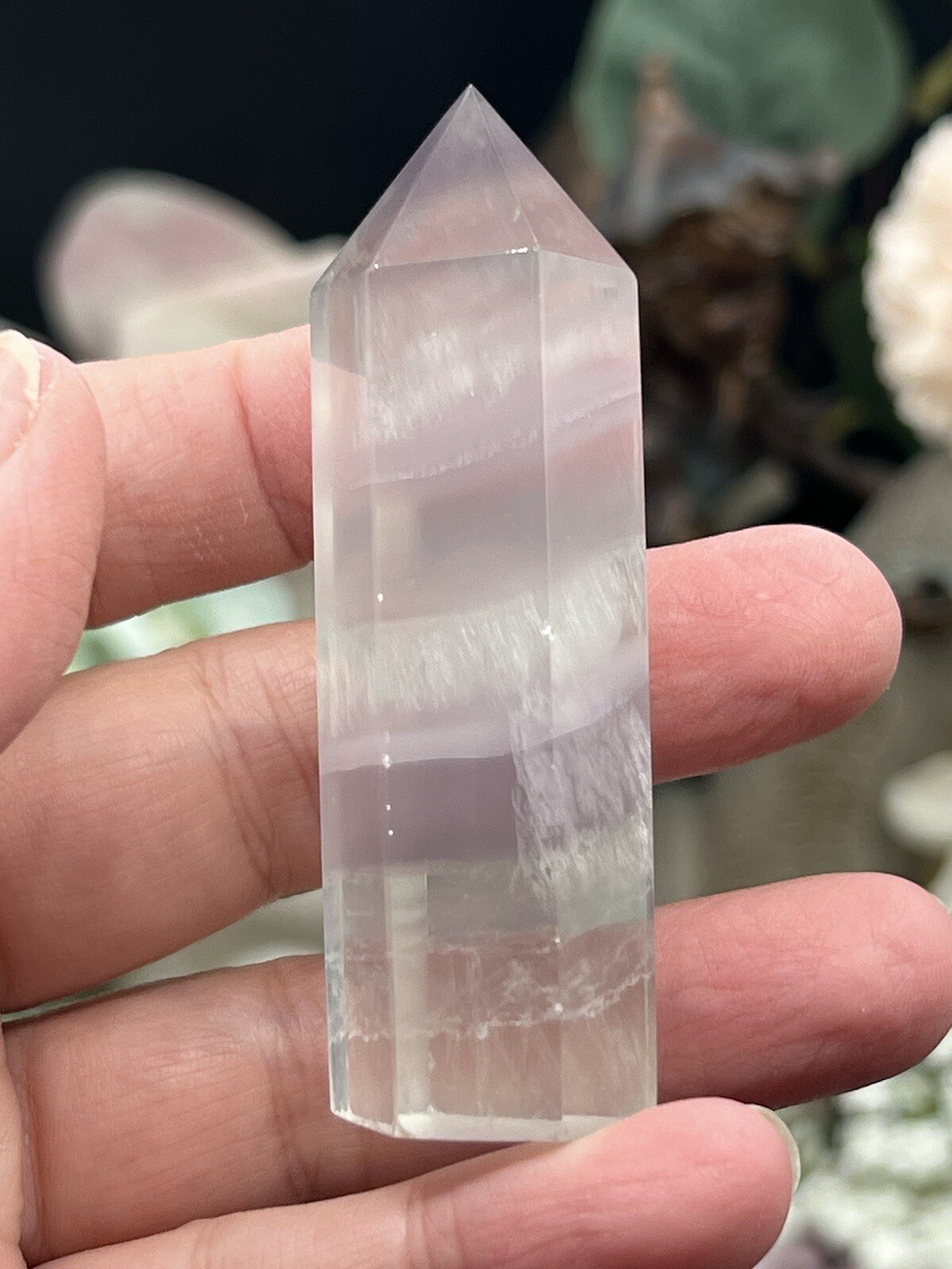 Natural Lavender Fluorite Points Beautiful Free ship & Gift