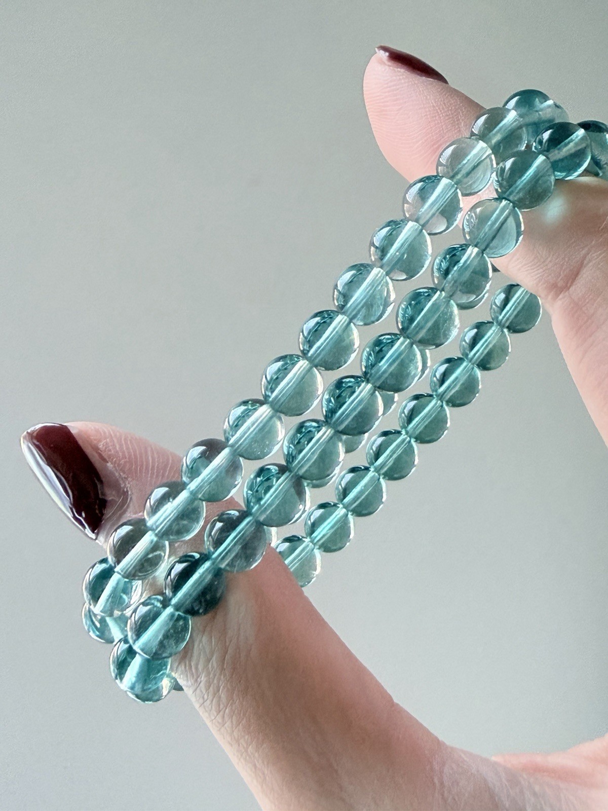 High Quality Natural Transparent Teal Blue Green Fluorite Bracelet