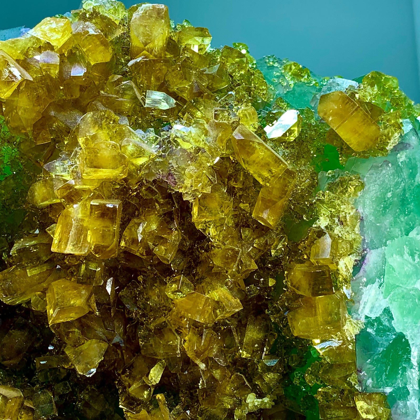 8.14LB Natural Fluorite Green-Yellow dual color crystal mineral Specimen