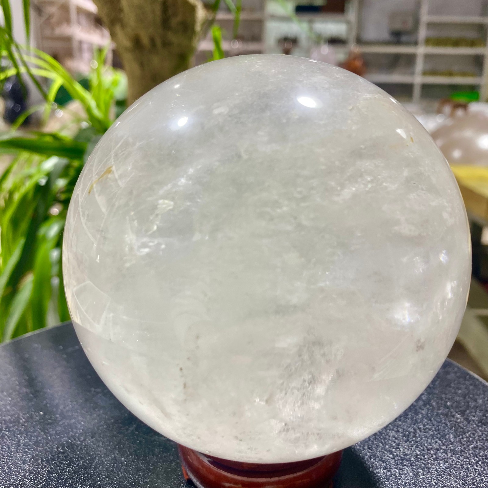 3.96LB white crystal transparent quartz crystal ball Reiki repair