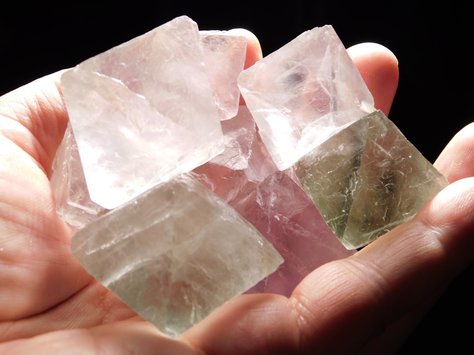 Big Lot of EIGHT! Translucent Octahedron FLUORITE Crystals From China 357gr