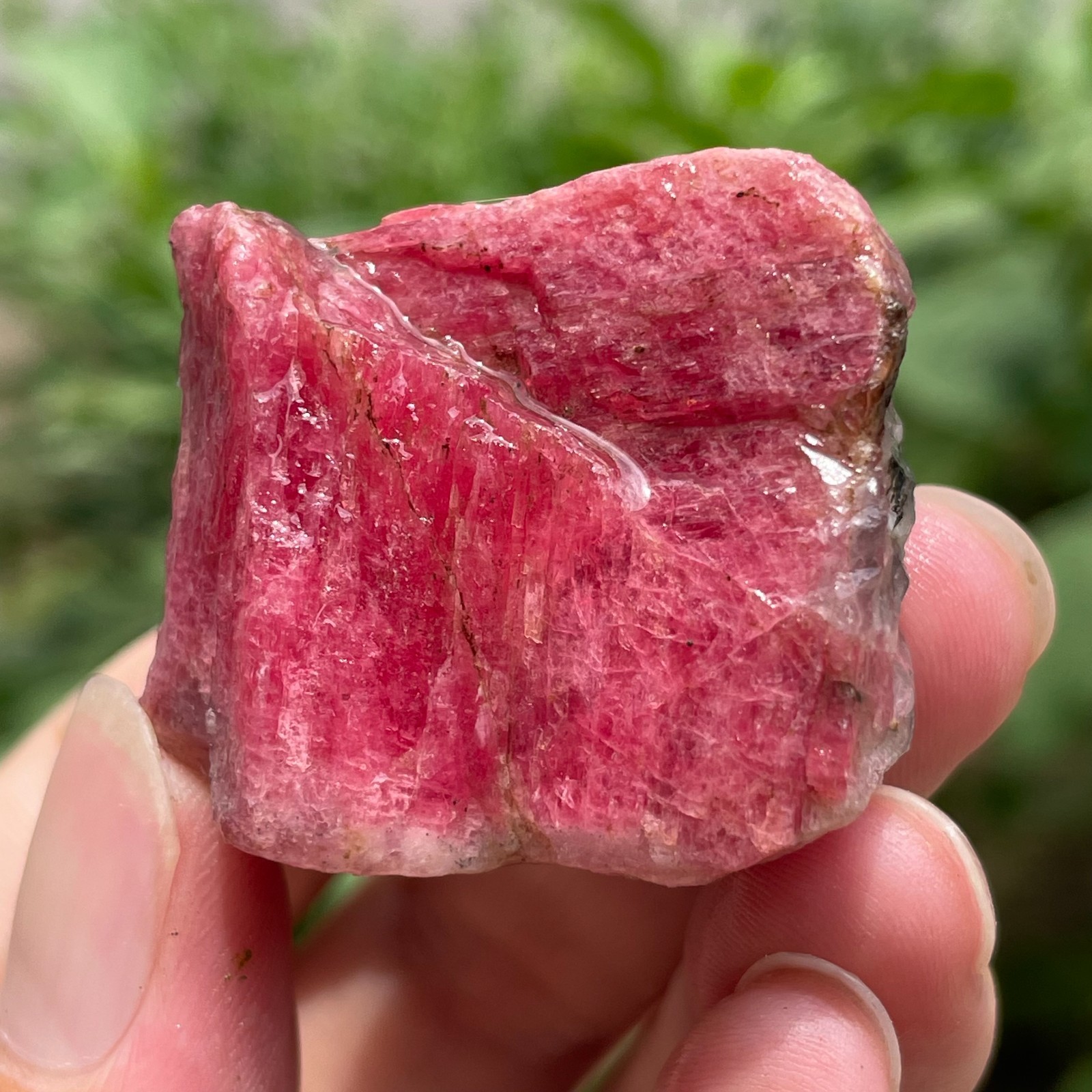 76g Small Raw Ore Red Black Rhodonite Quartz Gemstone Mineral Specimen