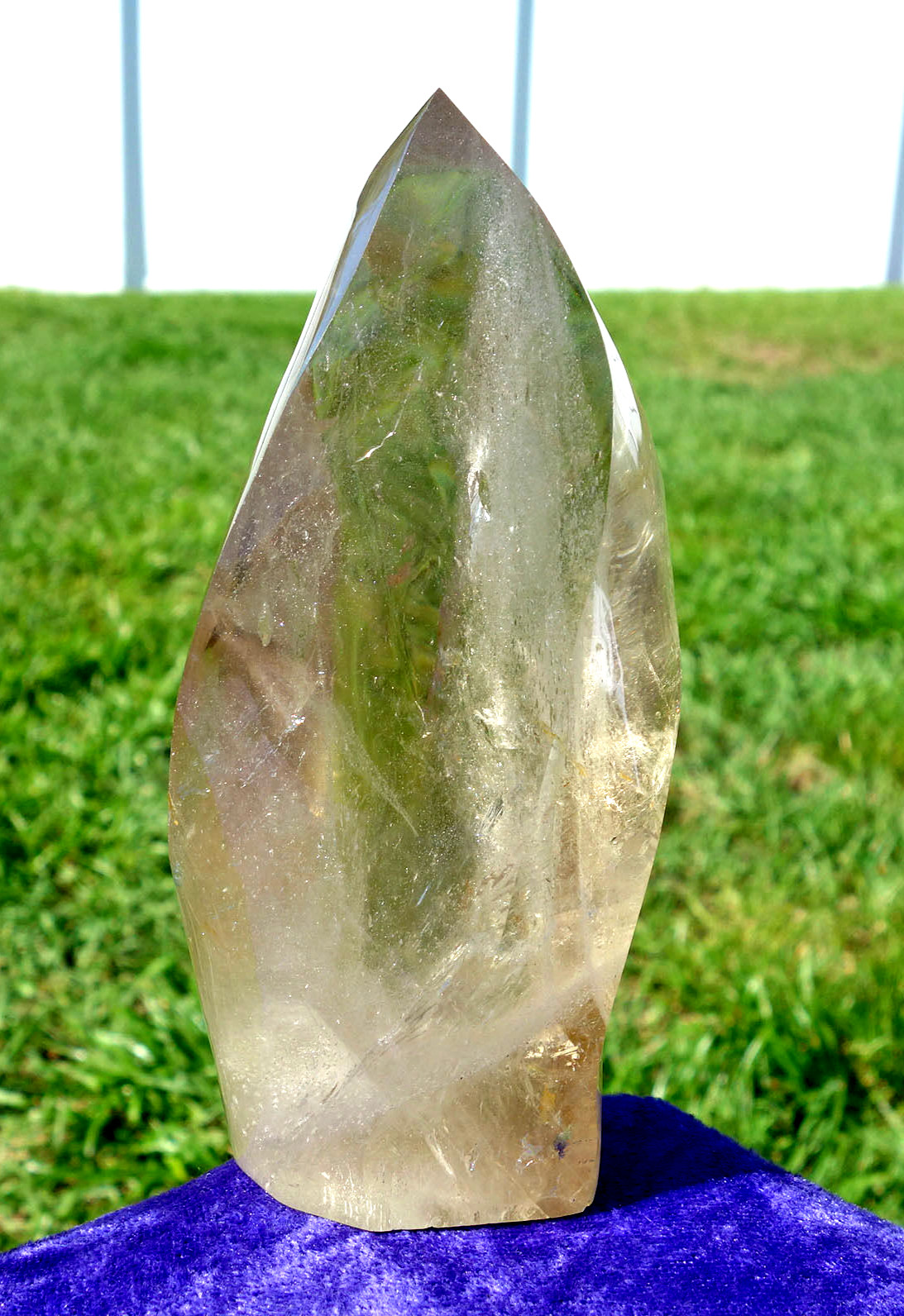 Large CITRINE Quartz Crystal Point Polished Free Form Flame Twist For Sale