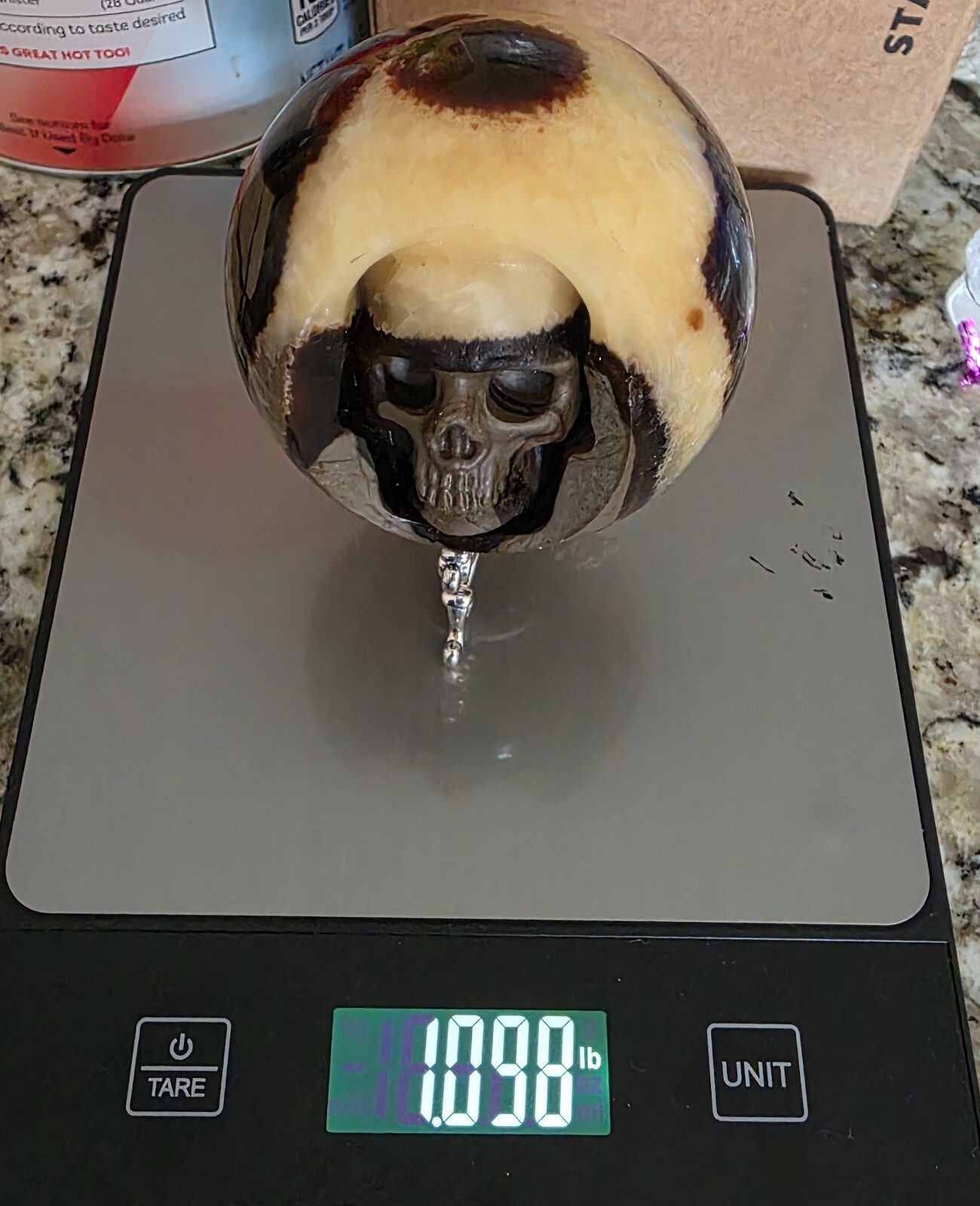 Natural UV Septarian Dragon Sphere Quartz Crystal Skull Carving Healing (1+lb)