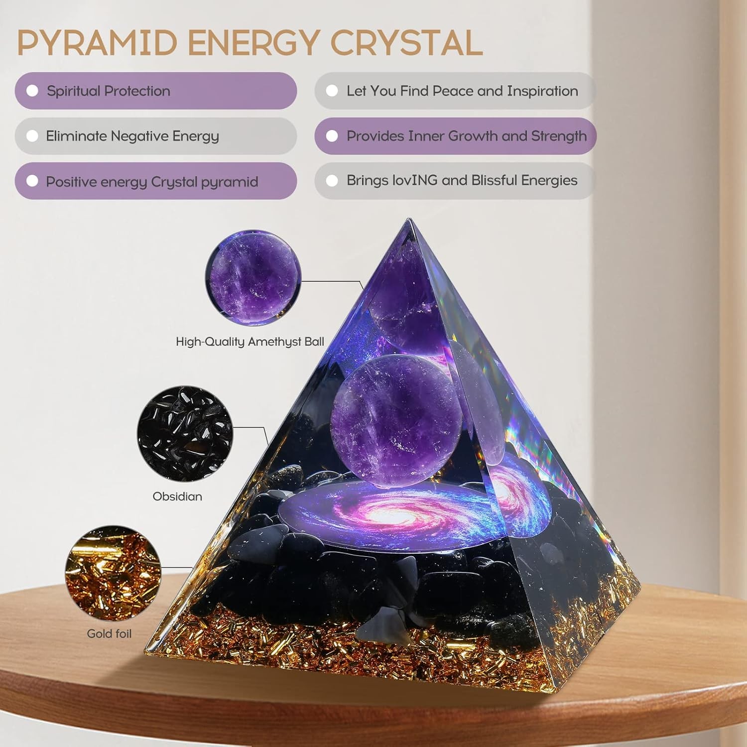 Orgone Pyramid Energy Generator Emf Protection Healing Meditation Orgonite USA