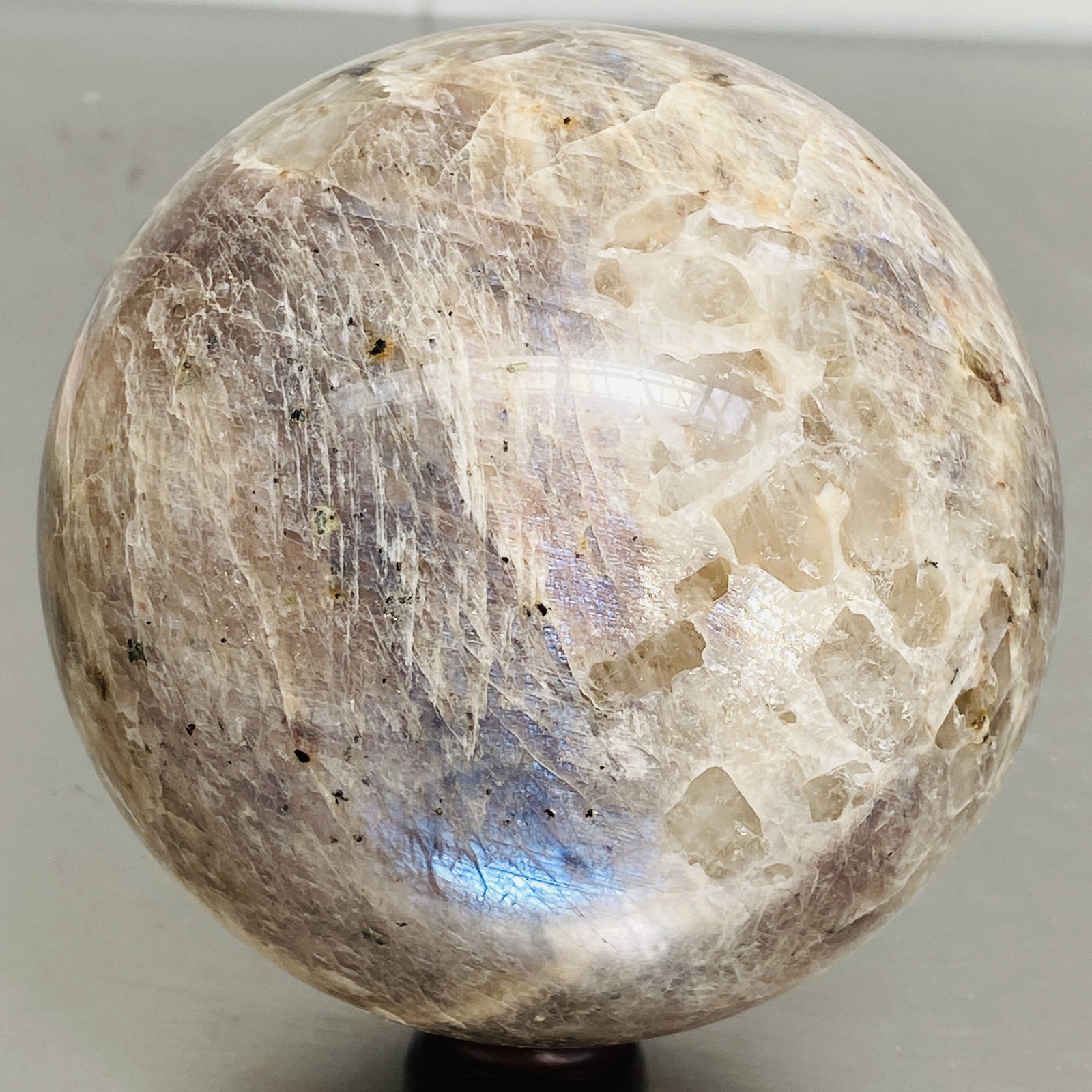 Natural Gray moonstone sphere quartz Crystal ball Healing 2940G (6.48LB)