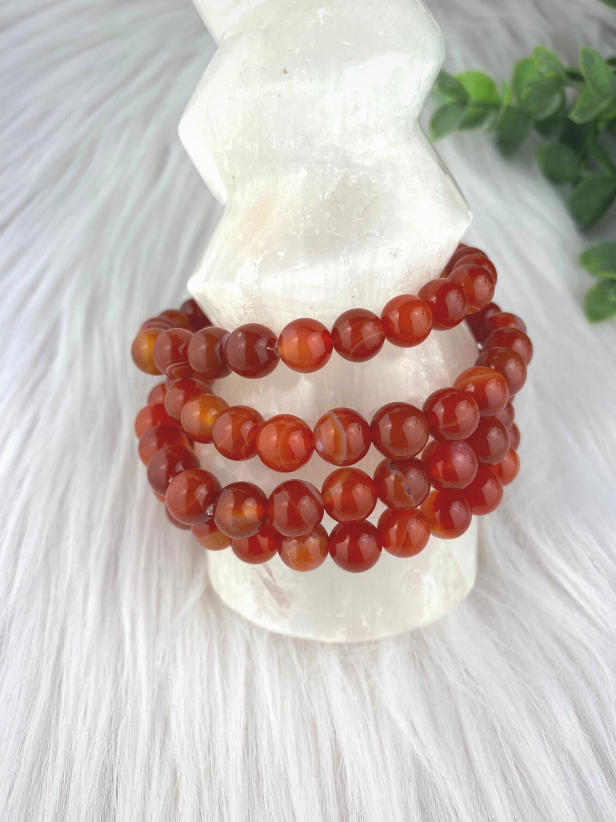 Carnelian bracelet – 8mm carnelian bracelet – carnelian agate jewelry – crystal