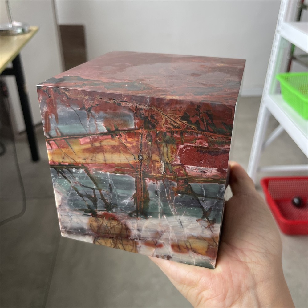 6.9LB 4.1″ A++Natural Creek Jasper Cube Square Crystal Quartz Energy Decor