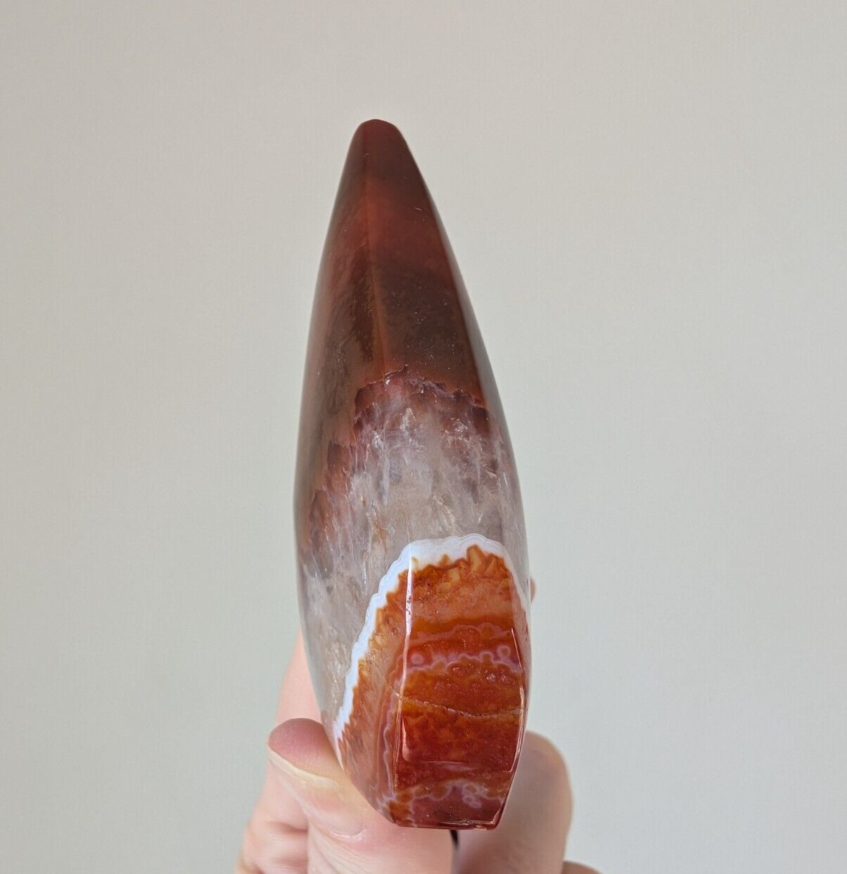 Red Cherry Flower Agate Freeform Ornament Teardrop Crystal Chakra Gemstone Reiki